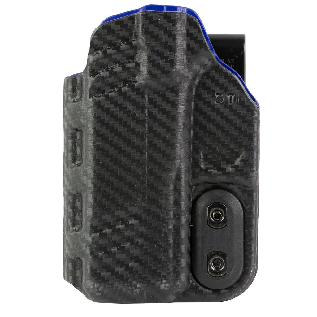 DeSantis Gunhide Slim-Tuk IWB Holster for Glock 43X MOS with Carbon Fiber Finish and Blue Kydex Interior