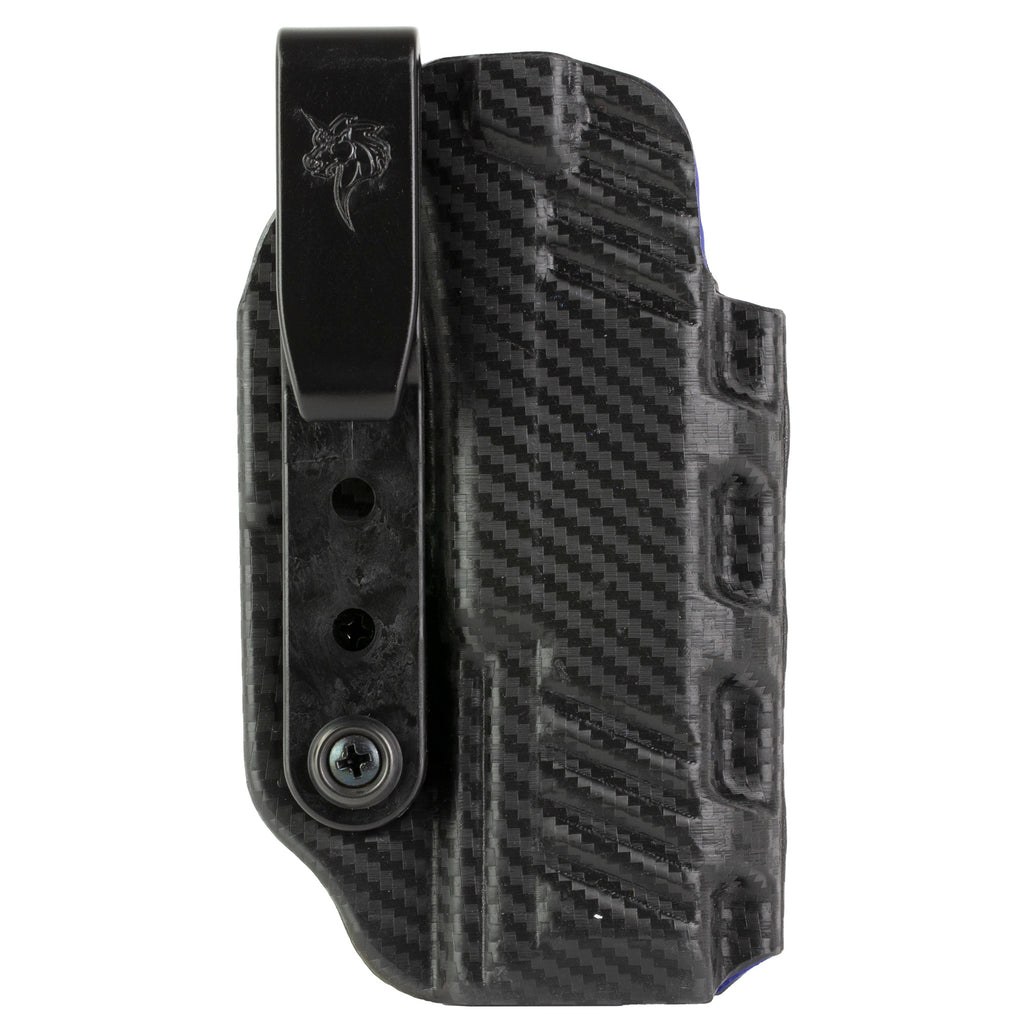 DeSantis Gunhide Slim-Tuk Inside Waistband Holster for Glock 17 with Carbon Fiber Exterior and Blue Kydex Interior