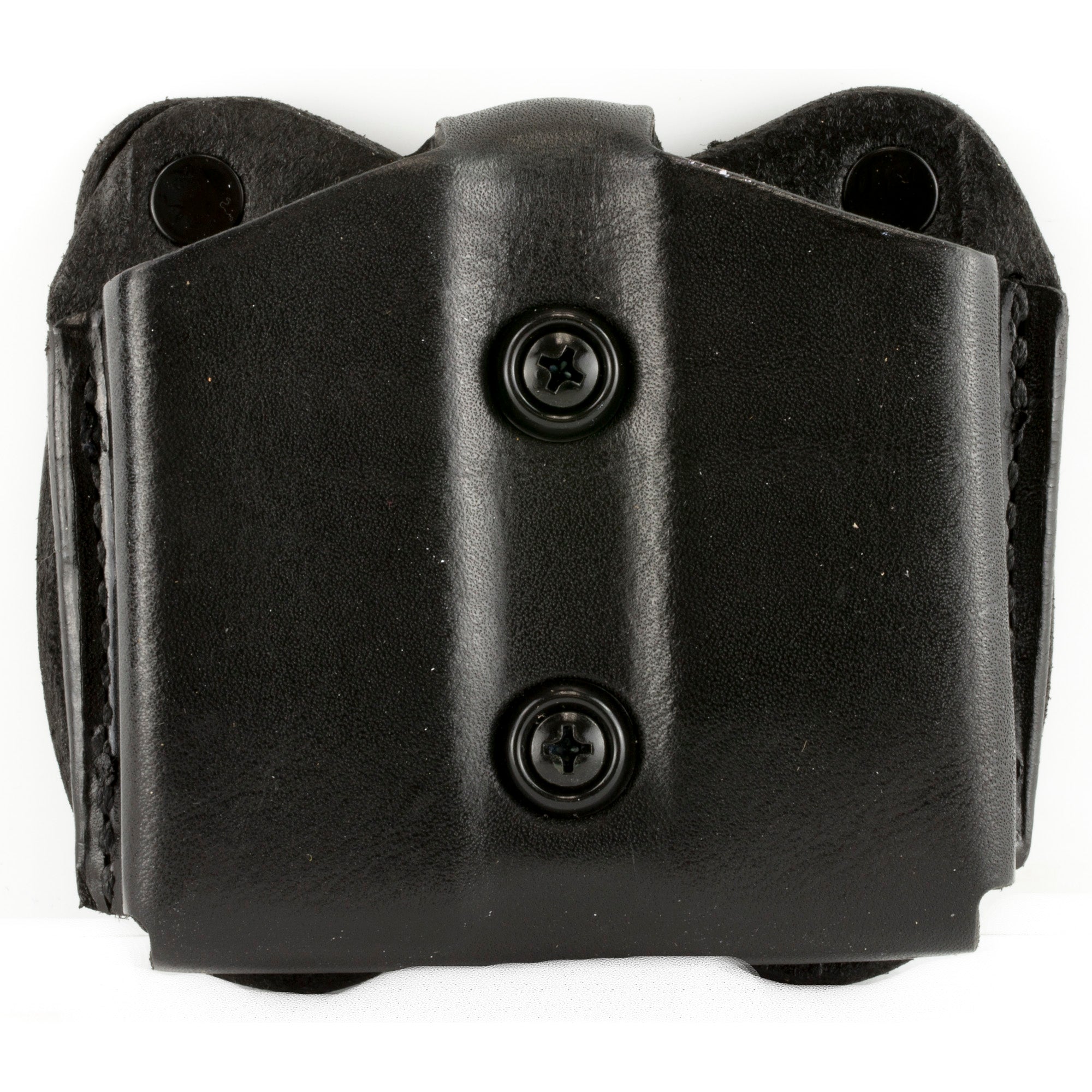 DeSantis Gunhide Model A01 Double Magazine Pouch for 9mm/40 Caliber with Ambidextrous Design in Black Leather