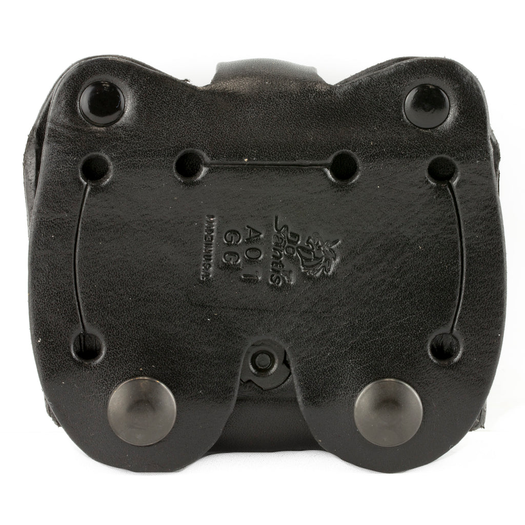 DeSantis Gunhide Model A01 Double Magazine Pouch for 9mm/40 Caliber with Ambidextrous Design in Black Leather