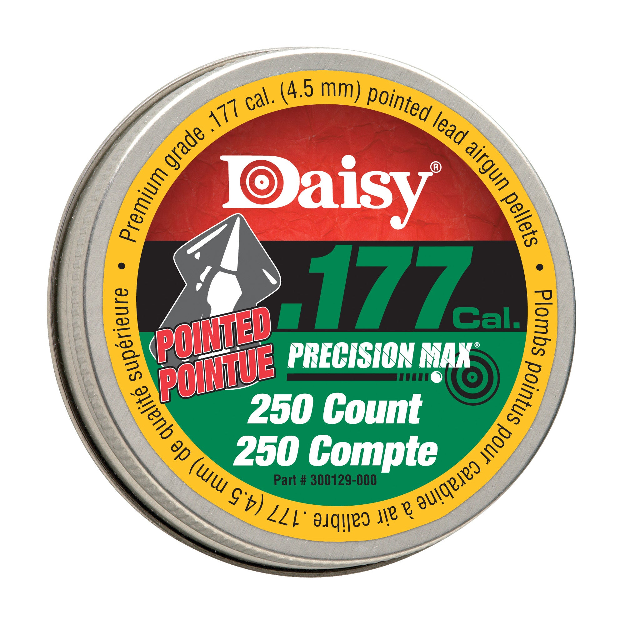 Daisy PrecisionMax .177 Caliber Pointed Pellets - 250 Count in Tin