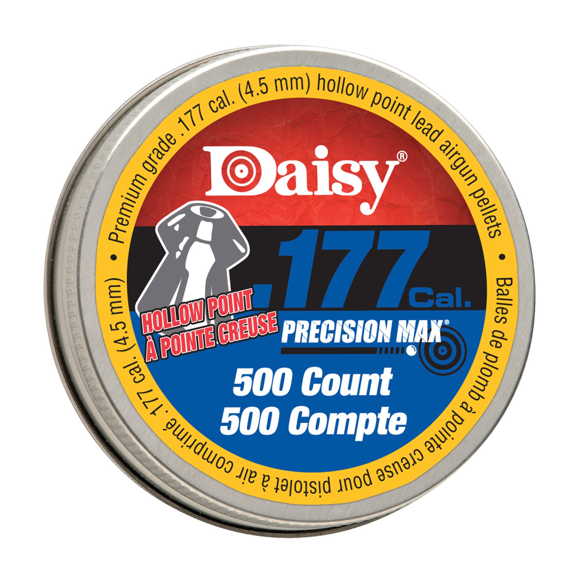 Daisy PrecisionMax .177 Caliber Hollow-Point Pellets - 500 Count Tin