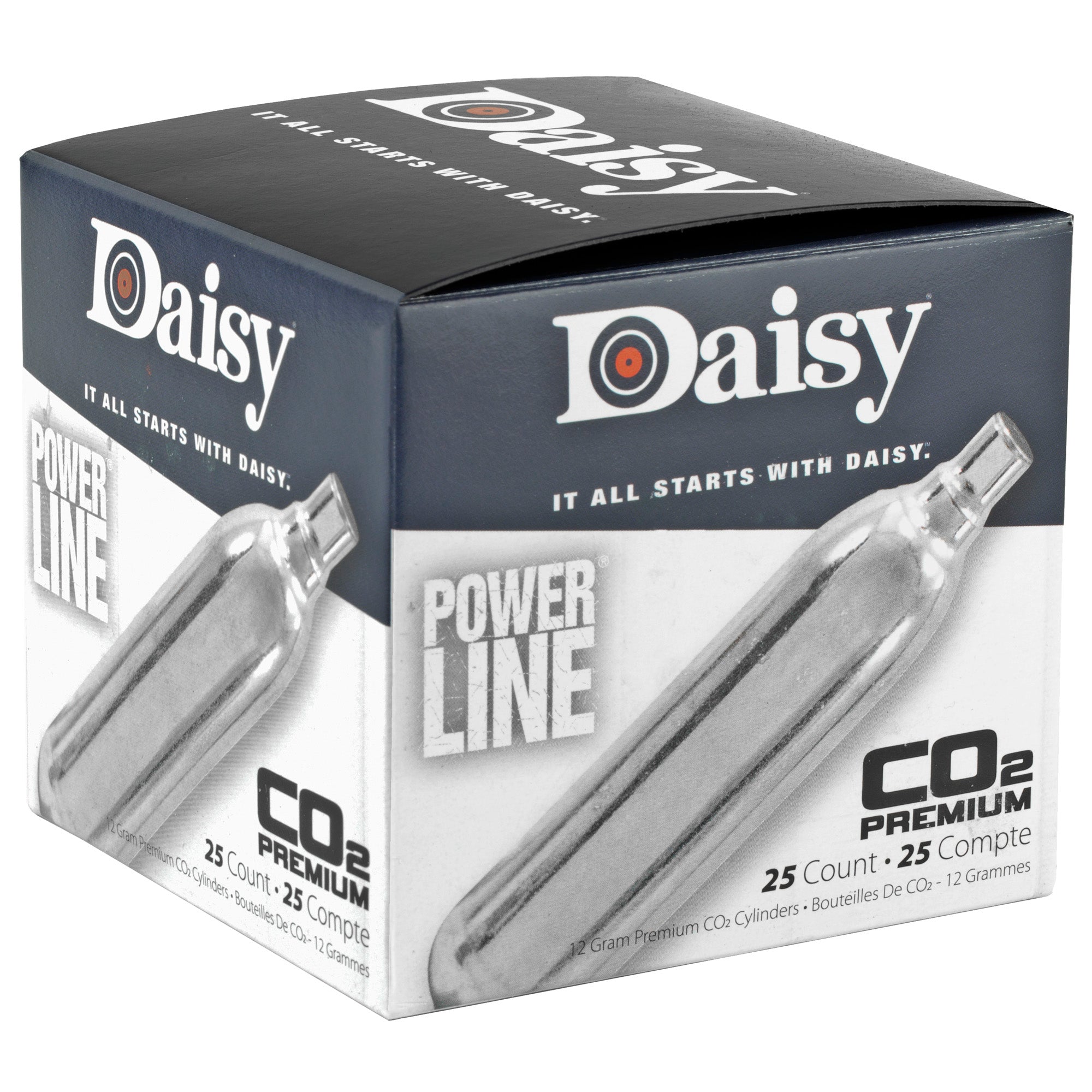 Daisy #7025 CO2 Cylinders – 12-Gram, 25-Pack for Air Rifles and Pistols