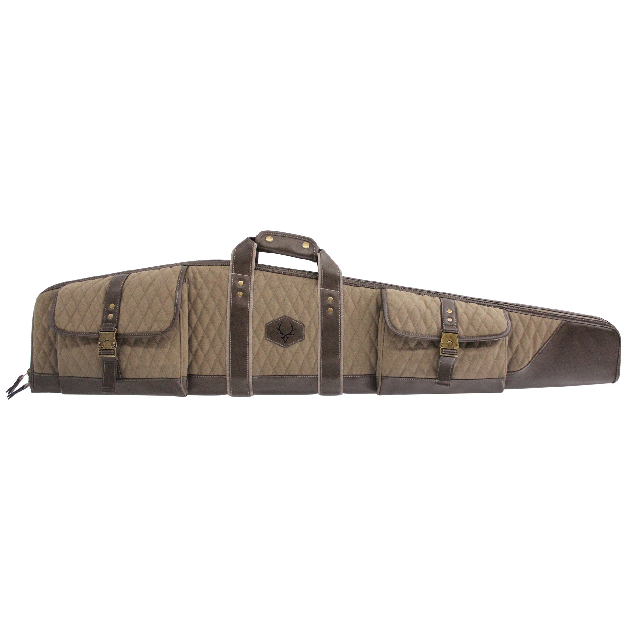 Evolution Outdoor President Series Rifle Case 48-inch Brown Canvas with Dual Foam and Accessory Pockets