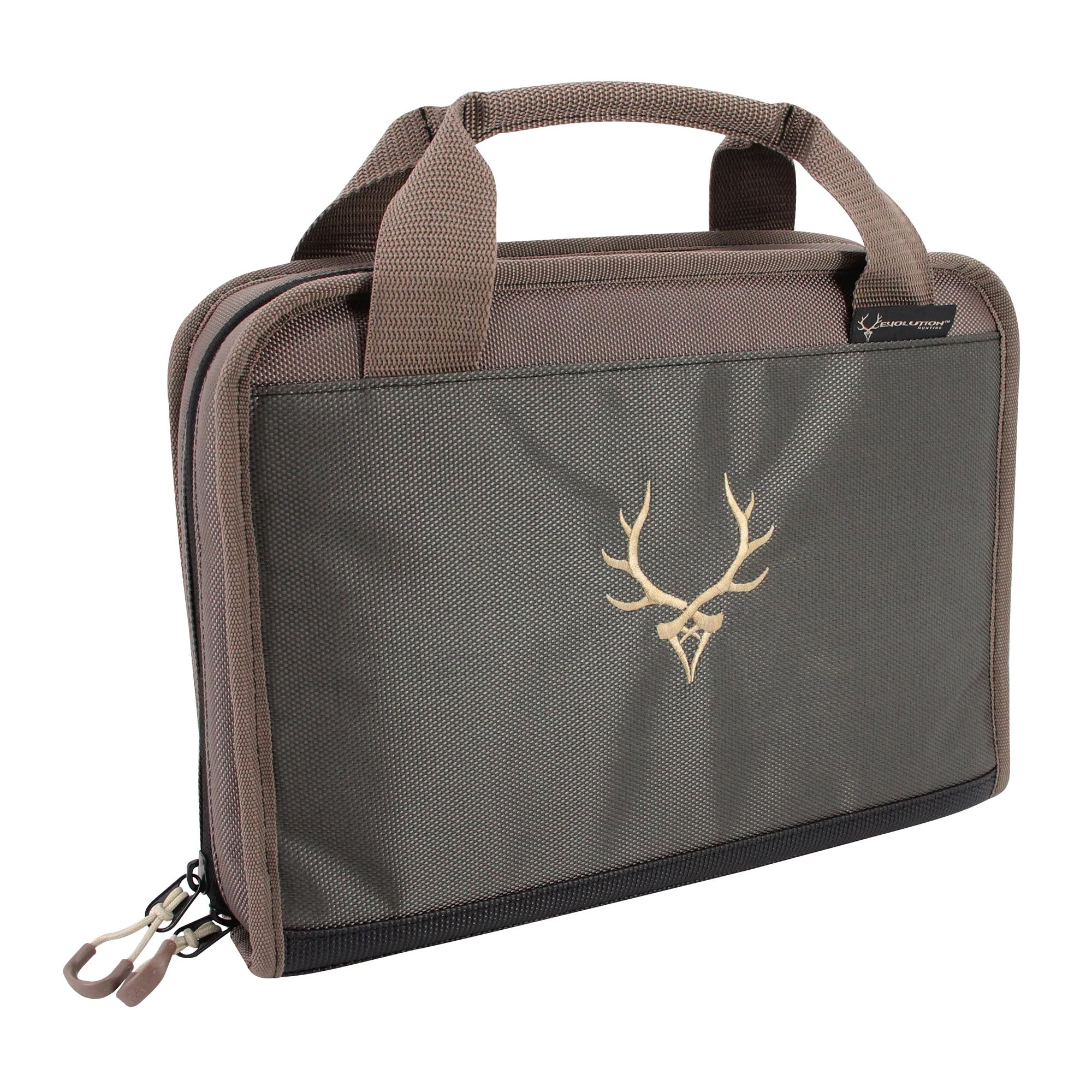 Evolution Outdoor Marksman Pistol Case 12.75 Inches with Double Pistol Storage and Rugged Protection in Green