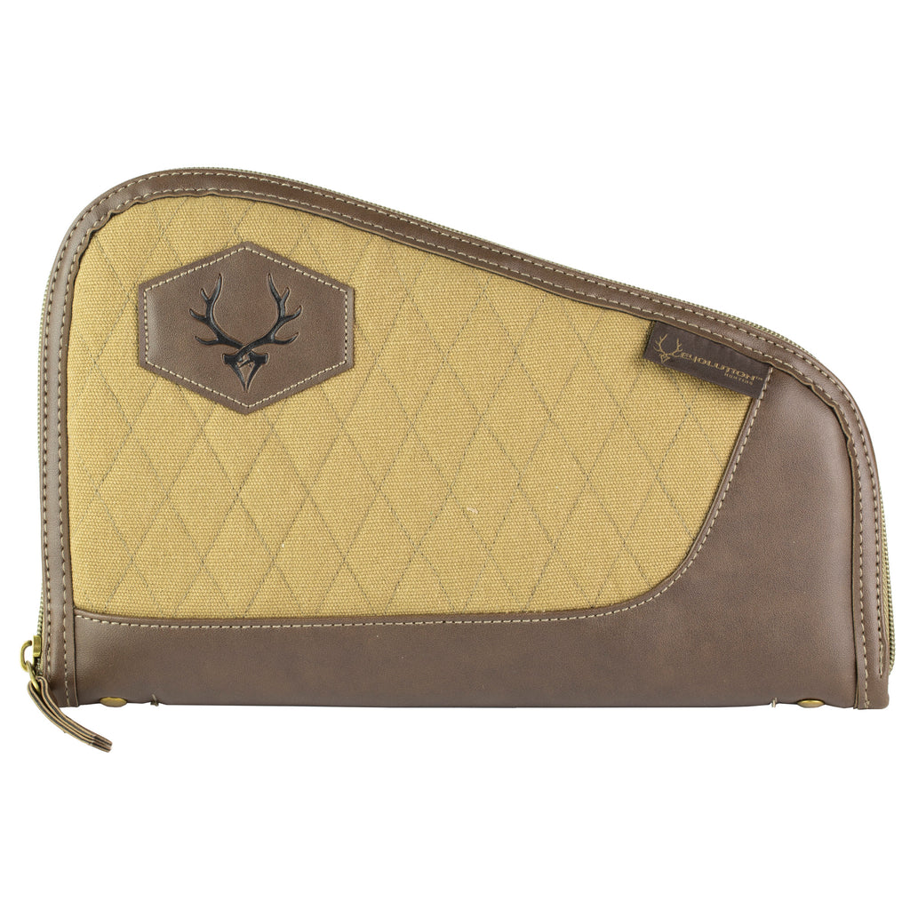 Evolution Outdoor President Series Pistol Case 12 - Brown Canvas with Antique Brass Accents