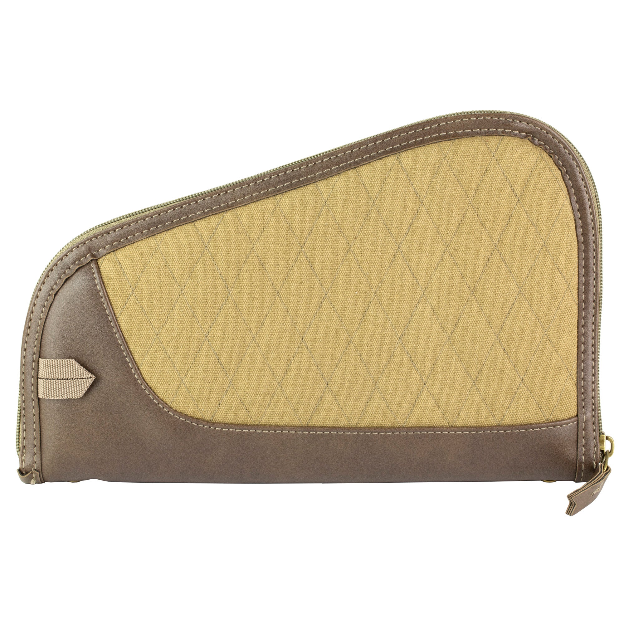 Evolution Outdoor President Series Pistol Case 12 - Brown Canvas with Antique Brass Accents
