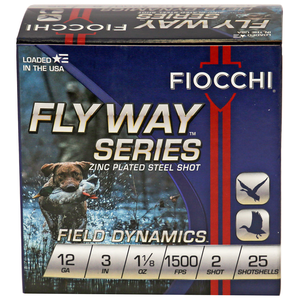 Fiocchi Ammunition Flyway Steel 12 Gauge #2 Shotshells – 25 Rounds per Box, 250 per Case