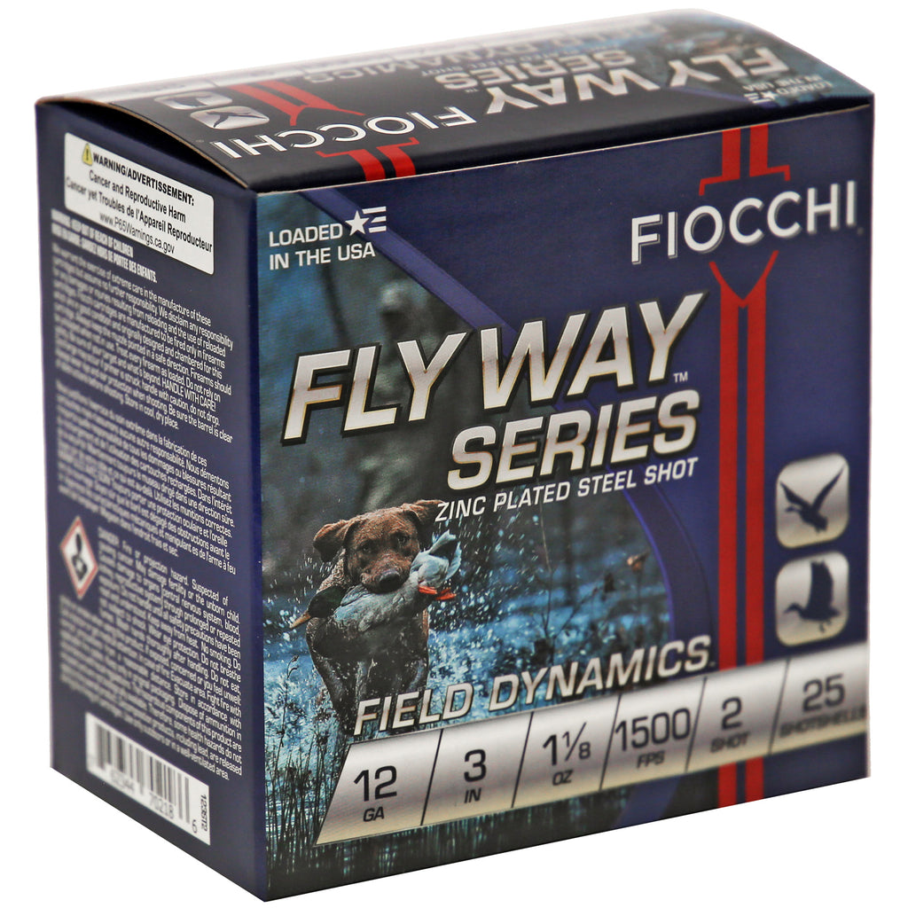 Fiocchi Ammunition Flyway Steel 12 Gauge #2 Shotshells – 25 Rounds per Box, 250 per Case