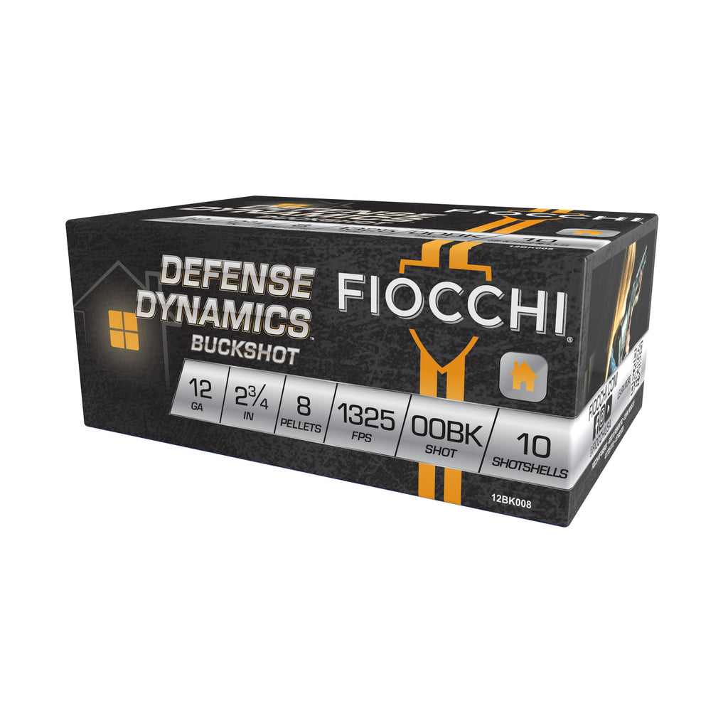 Fiocchi Defense Dynamics 12 Gauge 00 Buckshot - 8 Pellets, 2-3/4 Inch