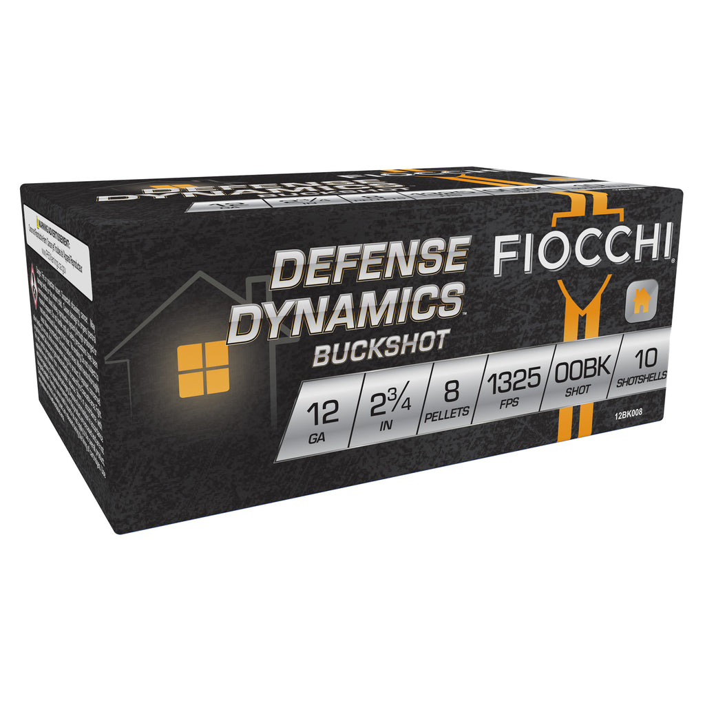 Fiocchi Defense Dynamics 12 Gauge 00 Buckshot - 8 Pellets, 2-3/4 Inch