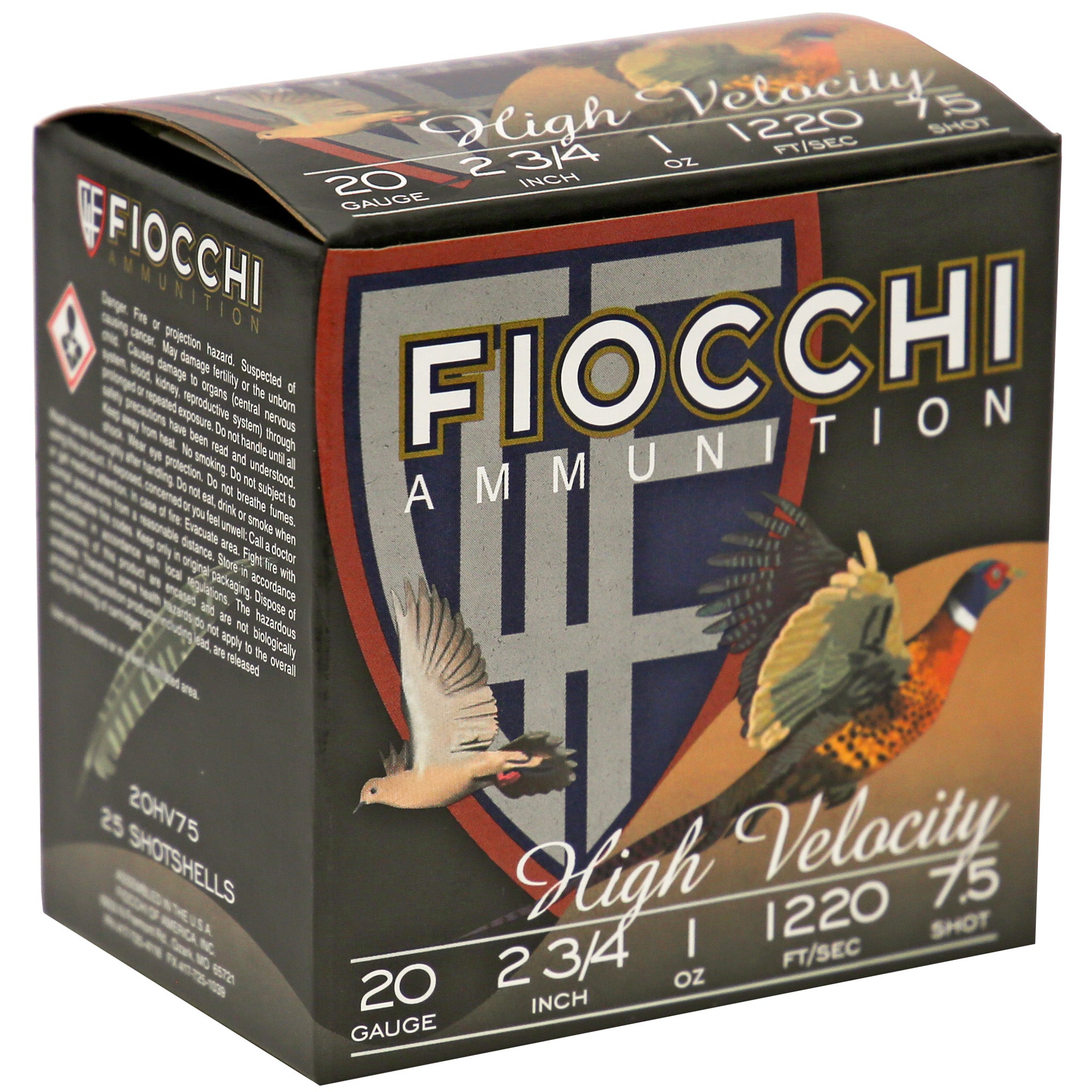 Fiocchi Ammunition 20 Gauge #7.5 Lead Hunting Shotshells (25 Rounds per Box)