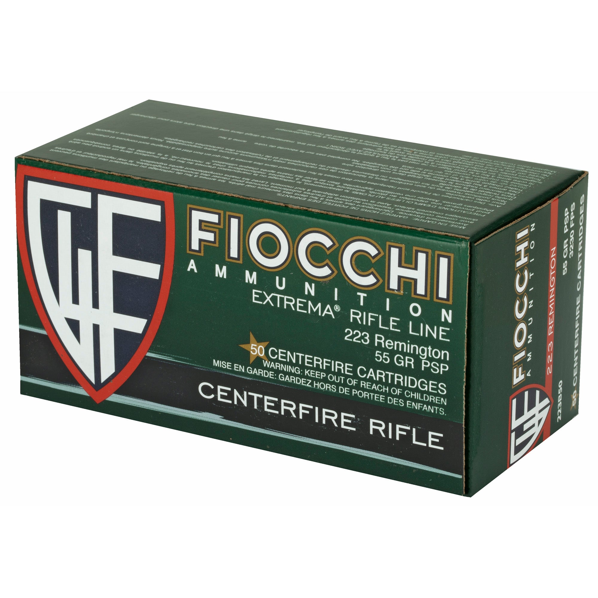Fiocchi Ammunition 223 Remington 55 Grain Pointed Soft Point - 50 Rounds per Box