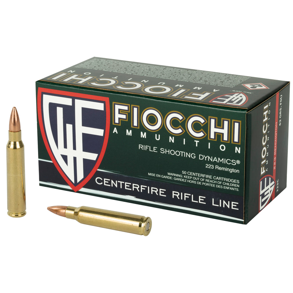 Fiocchi Ammunition 223 Remington 62 Grain FMJ Boat Tail – Reliable Range and Competition Ammo