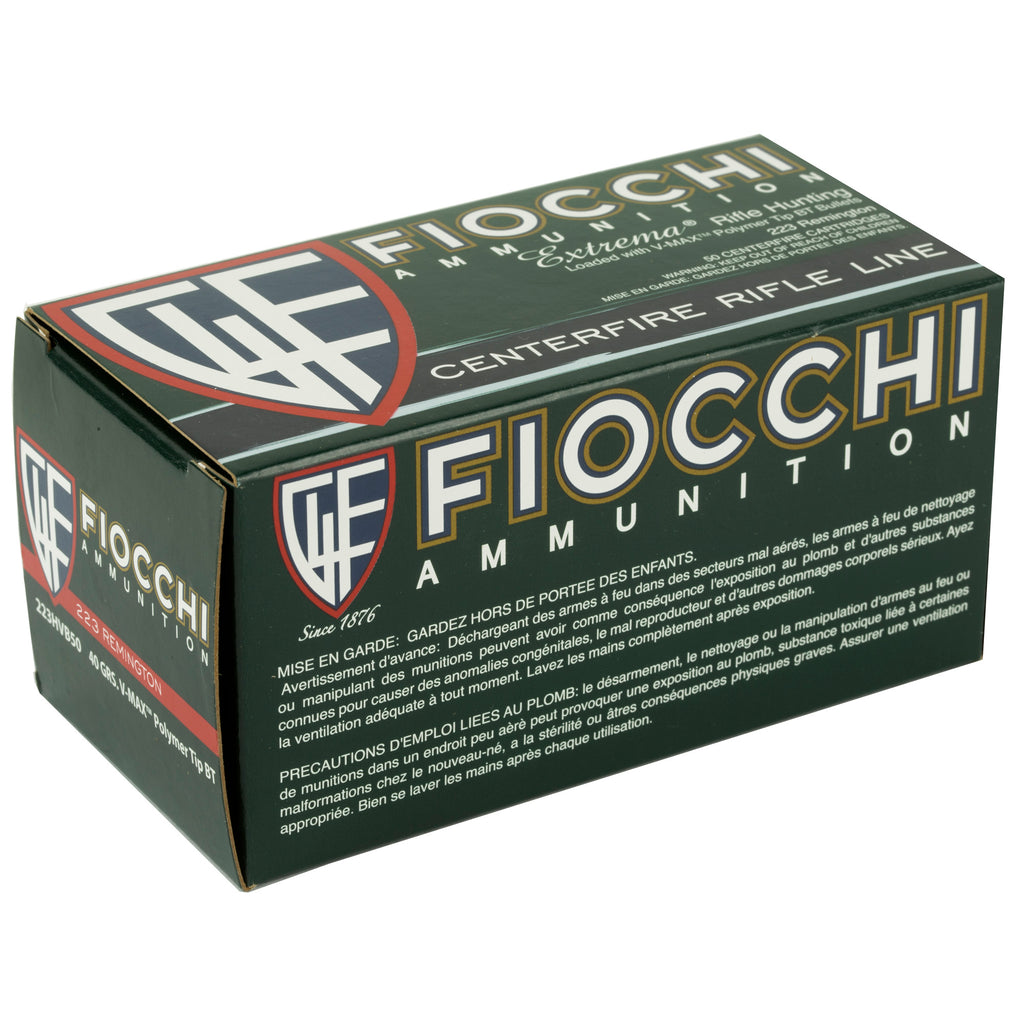 Fiocchi Ammunition 223 Remington V-Max 40-Grain Rifle Rounds (50/Box, 1000/Case)