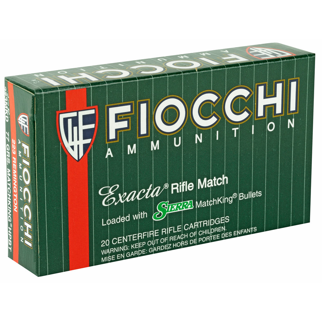 Fiocchi Ammunition 223 Remington 77 Grain Boat Tail Hollow Point - Fiocchi Rifle Model (20 Rounds)