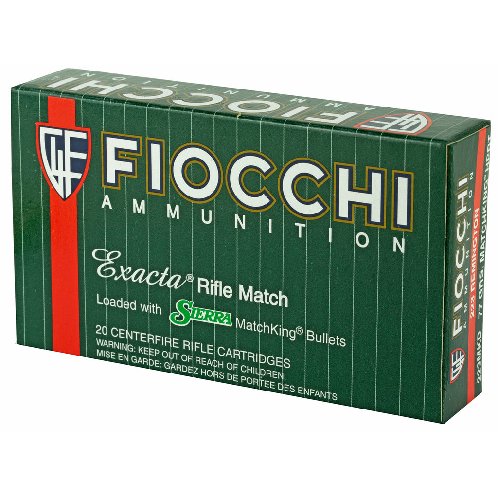 Fiocchi Ammunition 223 Remington 77 Grain Boat Tail Hollow Point - Fiocchi Rifle Model (20 Rounds)