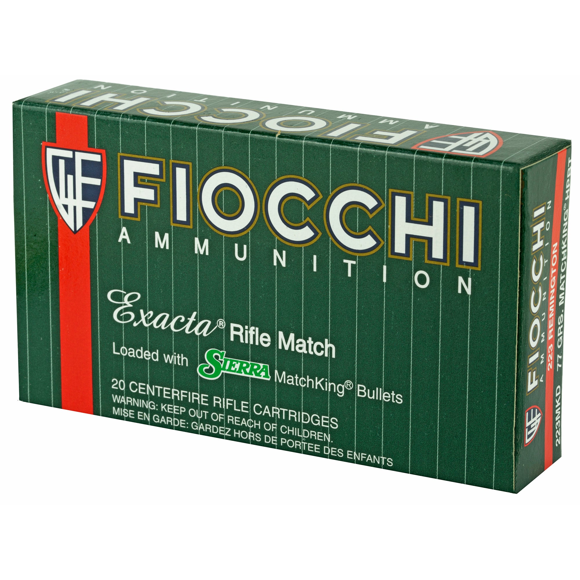Fiocchi Ammunition 223 Remington 77 Grain Boat Tail Hollow Point - Fiocchi Rifle Model (20 Rounds)