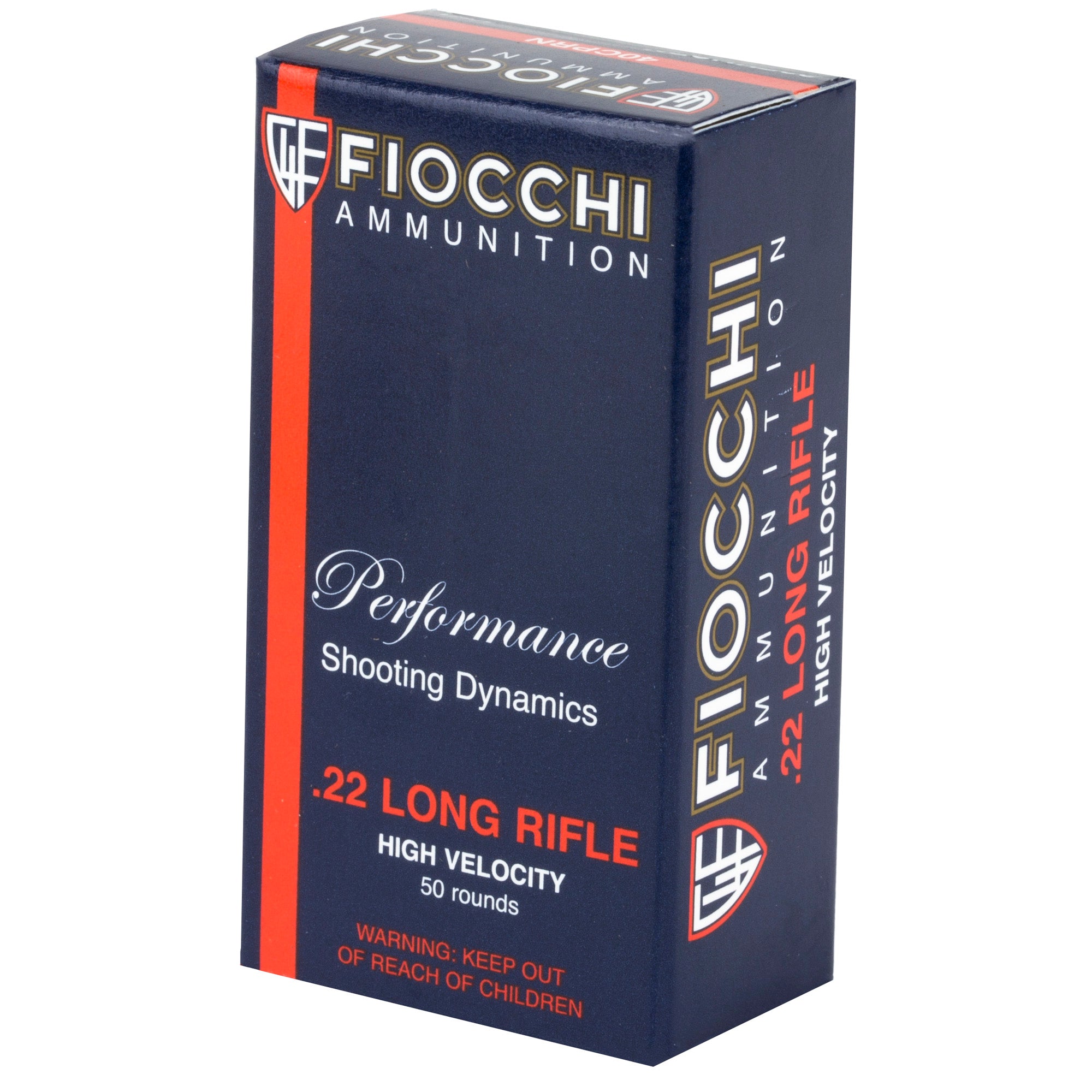 Fiocchi Ammunition 22LR 40 Grain Copper Plated Round Nose Rimfire Ammo, 50 Rounds per Box