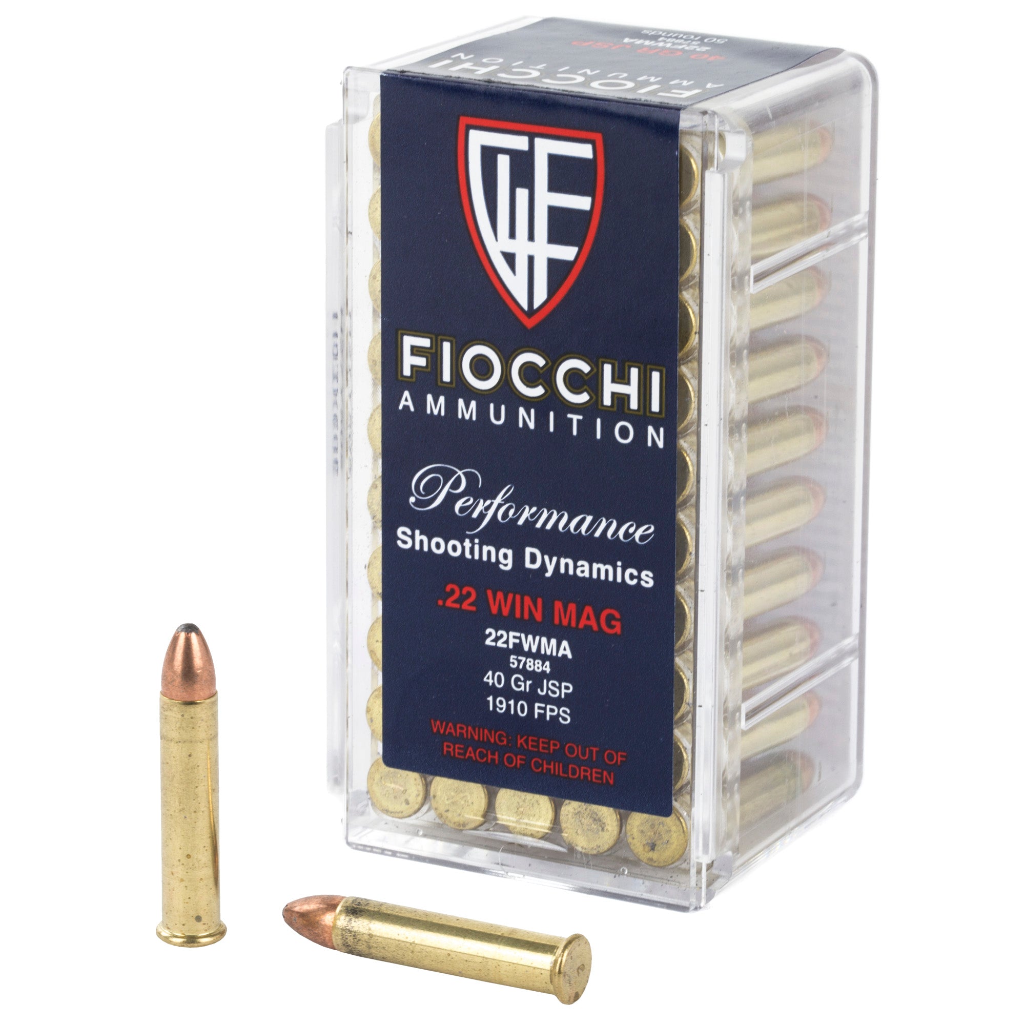 Fiocchi Ammunition 22WMR 40-Grain Jacketed Soft Point – Ideal for Small Game Hunting