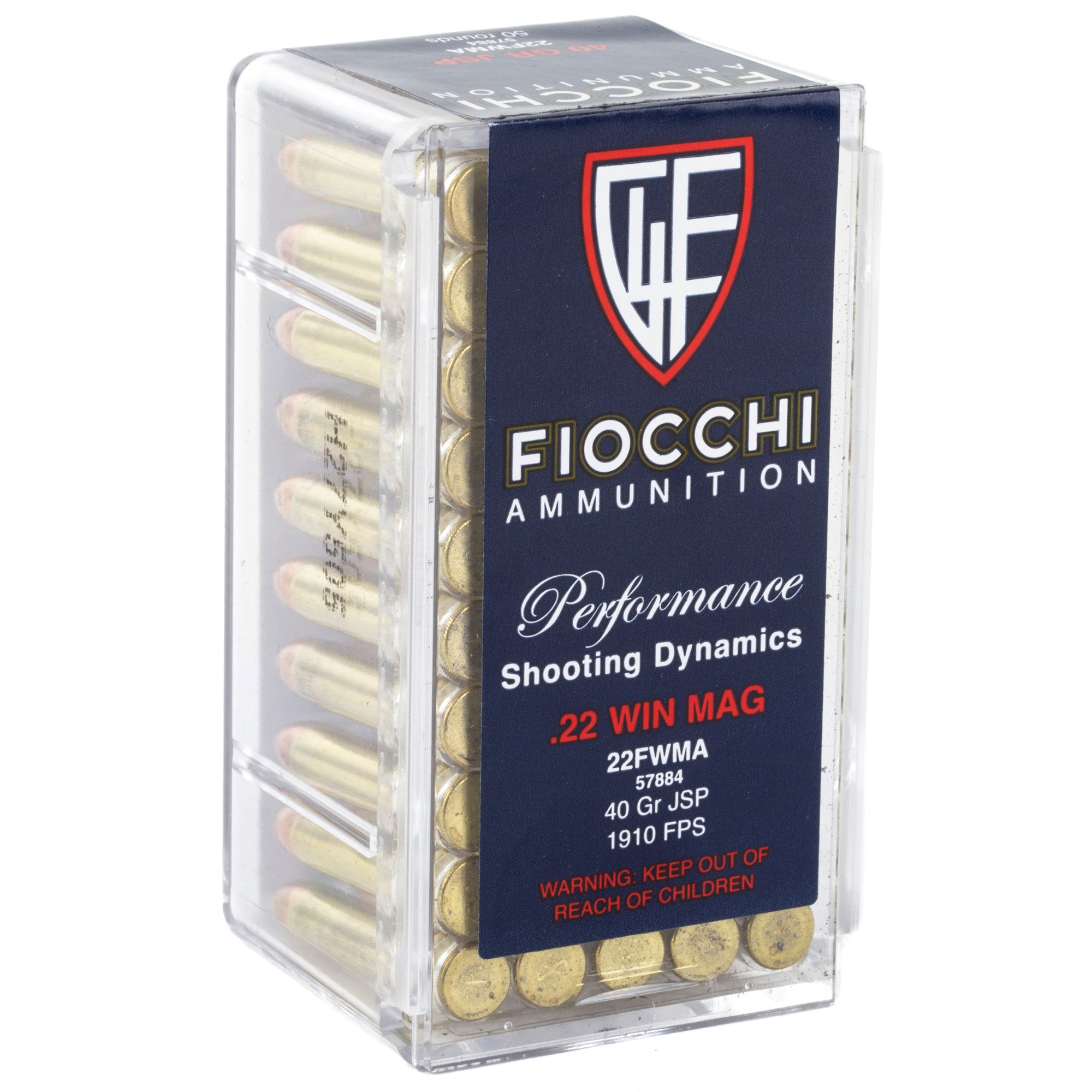 Fiocchi Ammunition 22WMR 40-Grain Jacketed Soft Point – Ideal for Small Game Hunting