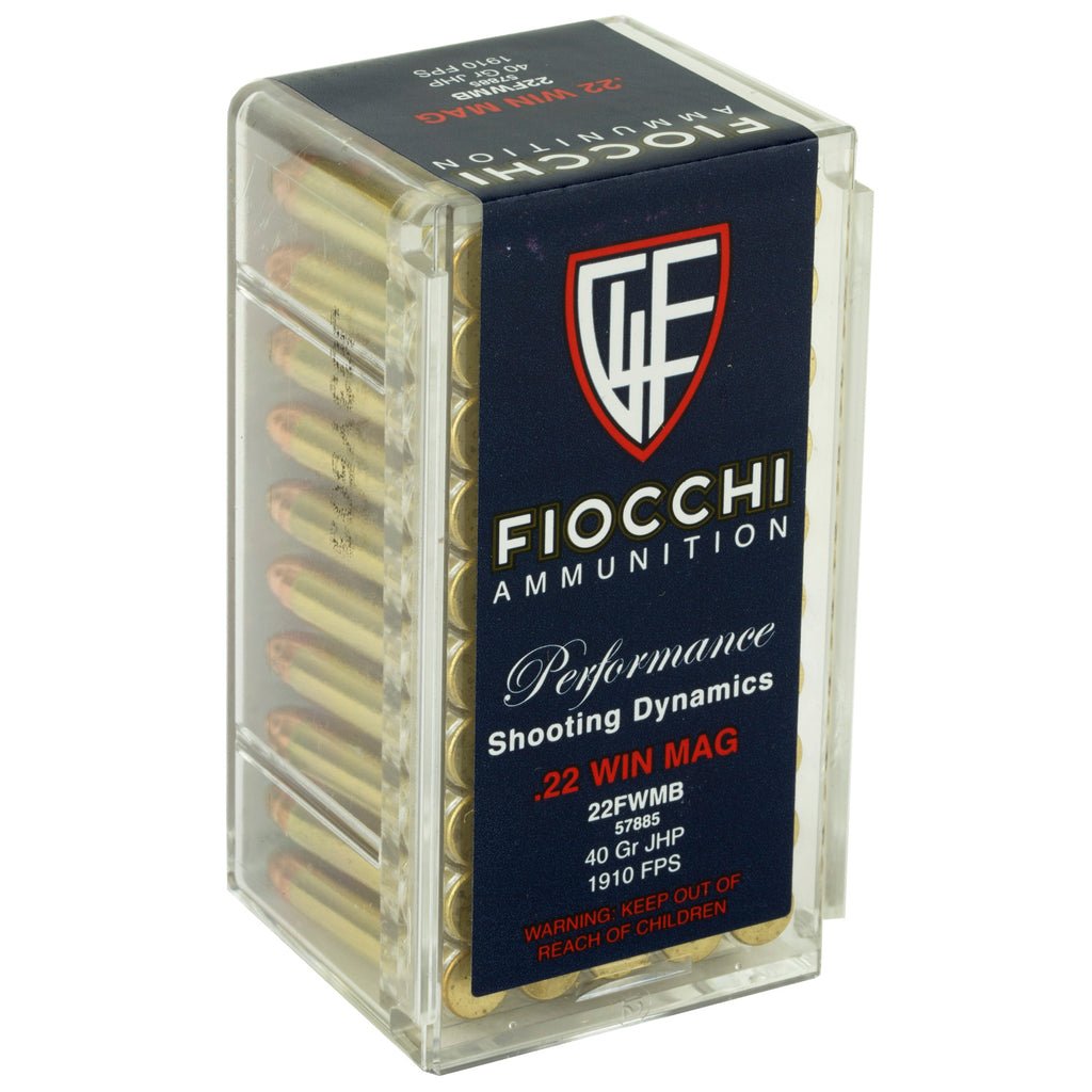 Fiocchi Ammunition 22WMR 40 Grain Hollow Point Rimfire Ammo - 50 Rounds per Box