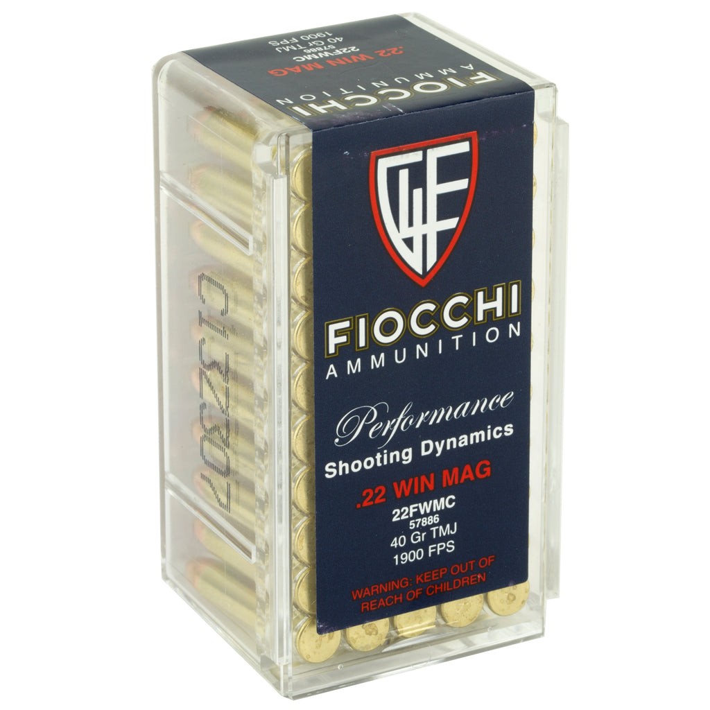 Fiocchi Ammunition 22WMR 40-Grain FMJ Rimfire Ammunition - 50 Rounds per Box