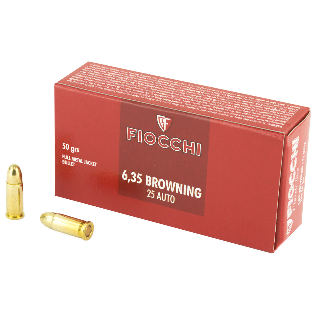 Fiocchi Ammunition 25 ACP Centerfire Pistol Full Metal Jacket, 50 Grain, Box of 50