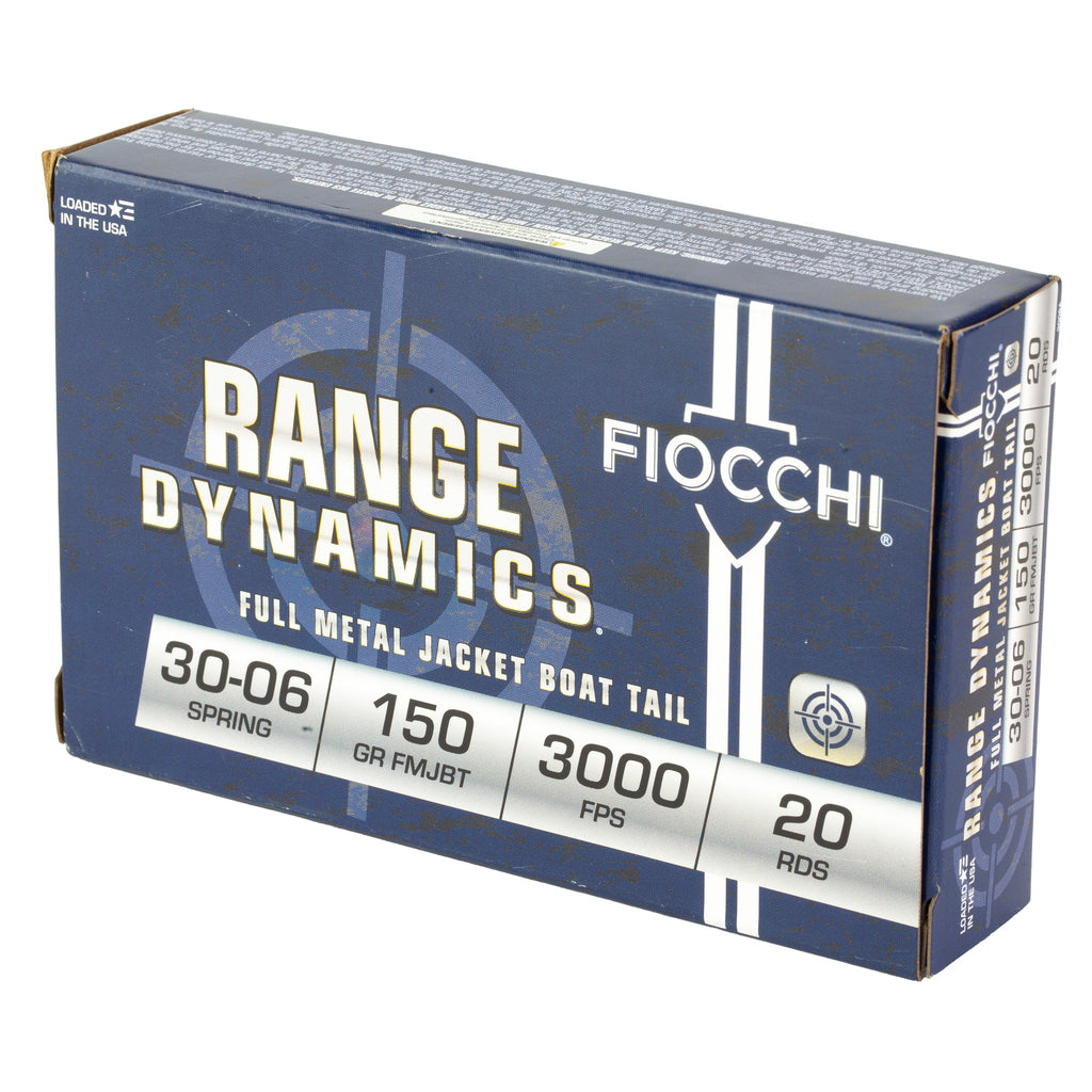 Fiocchi Ammunition 30-06 Springfield 150-Grain FMJ Boat Tail - Pack of 20, Case of 200
