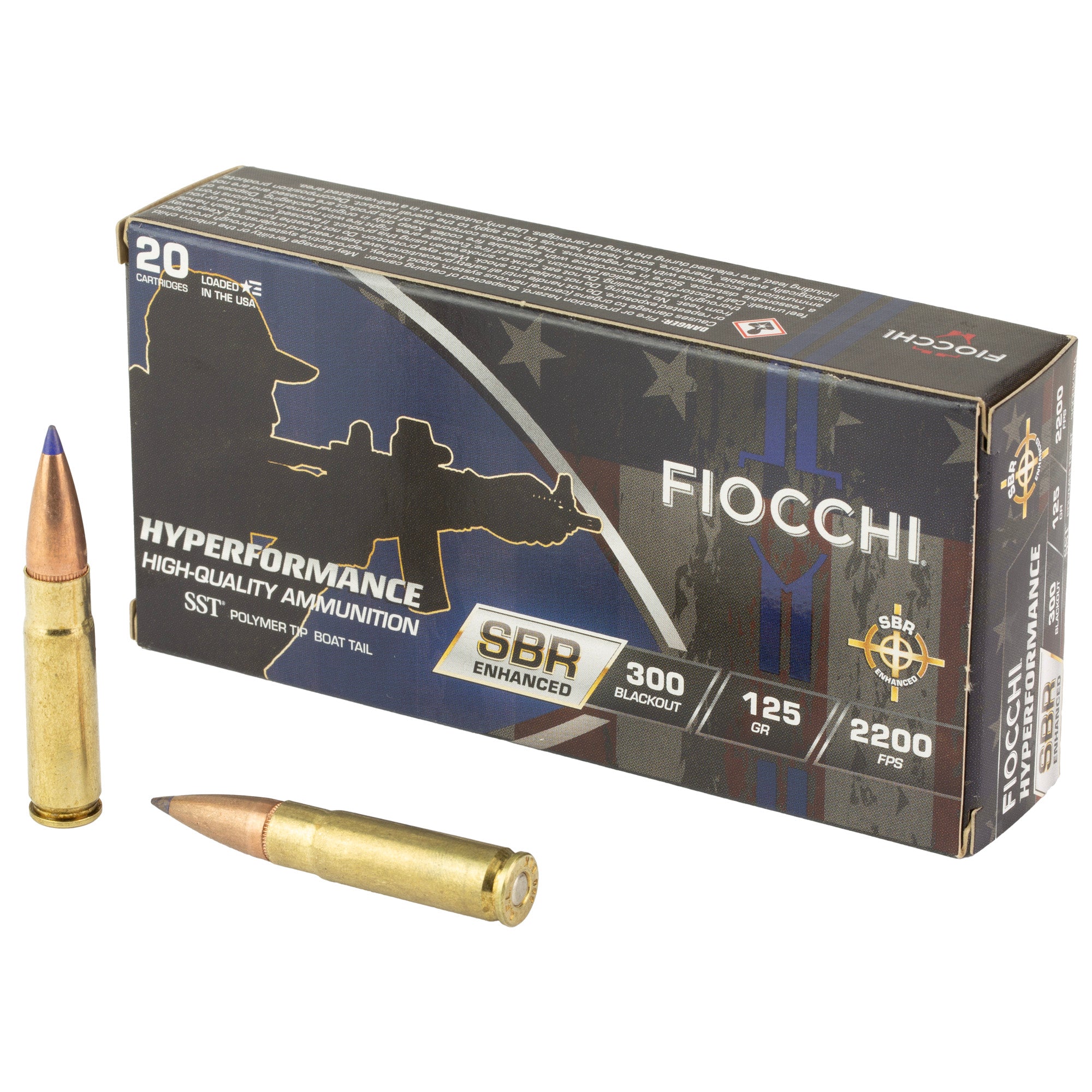 Fiocchi Ammunition Hyperformance SBR 300 Blackout 125 Grain SST - 20 Rounds per Box