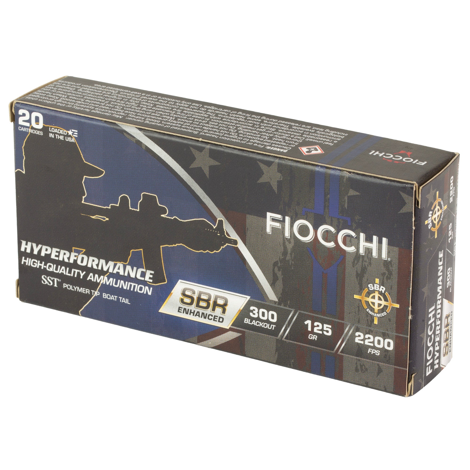 Fiocchi Ammunition Hyperformance SBR 300 Blackout 125 Grain SST - 20 Rounds per Box