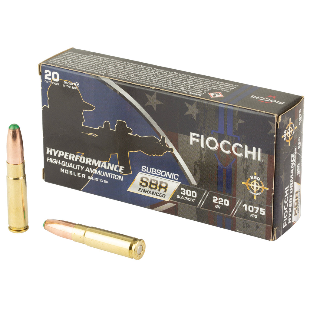 Fiocchi Ammunition Hyperformance SBR 300 Blackout 220-Grain Boat Tail – 20 Rounds Per Box
