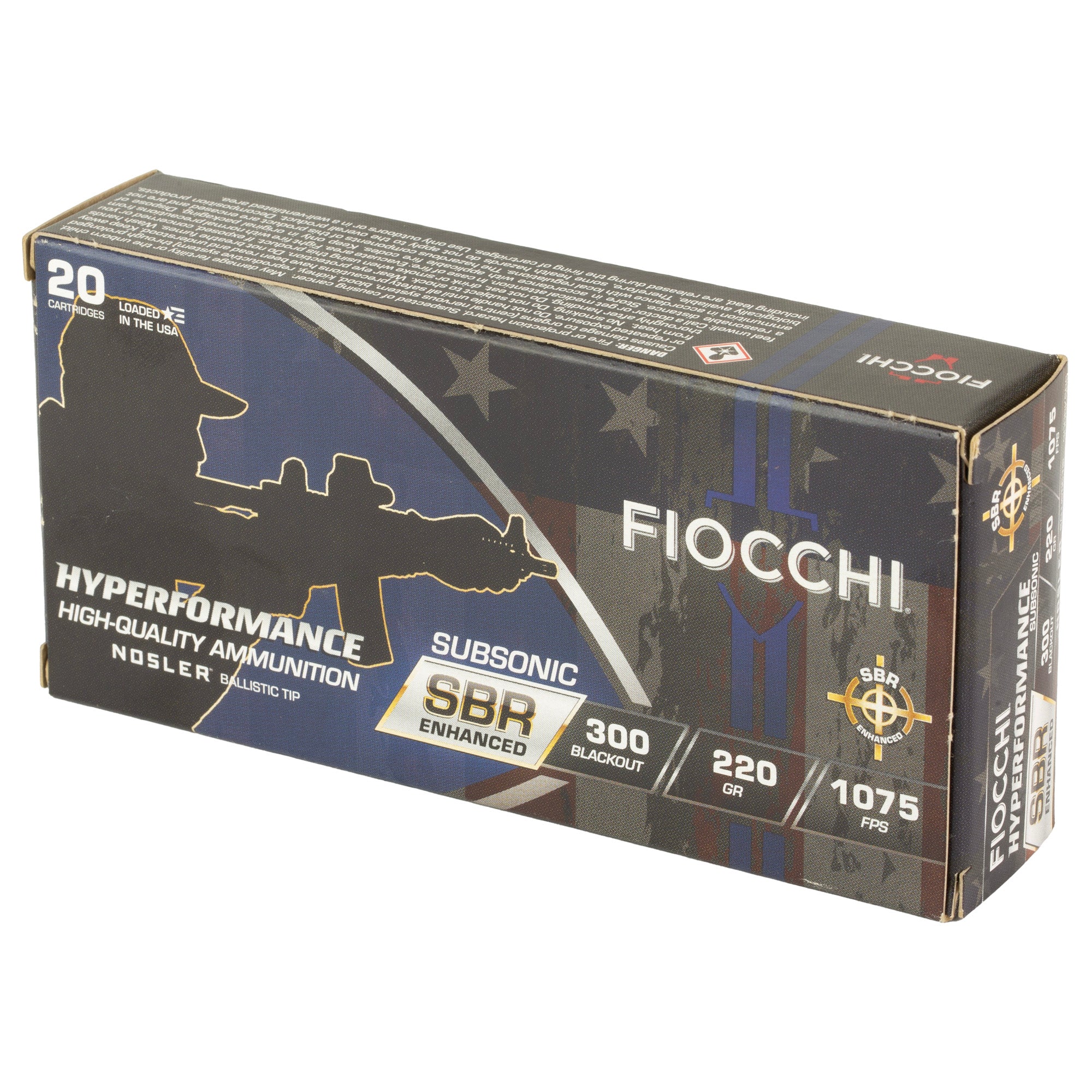 Fiocchi Ammunition Hyperformance SBR 300 Blackout 220-Grain Boat Tail – 20 Rounds Per Box
