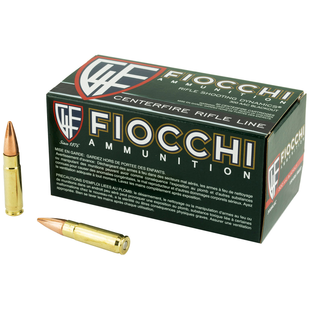 Fiocchi Ammunition 300 Blackout 150-Grain FMJBT Rifle Ammo, 50 Rounds per Box