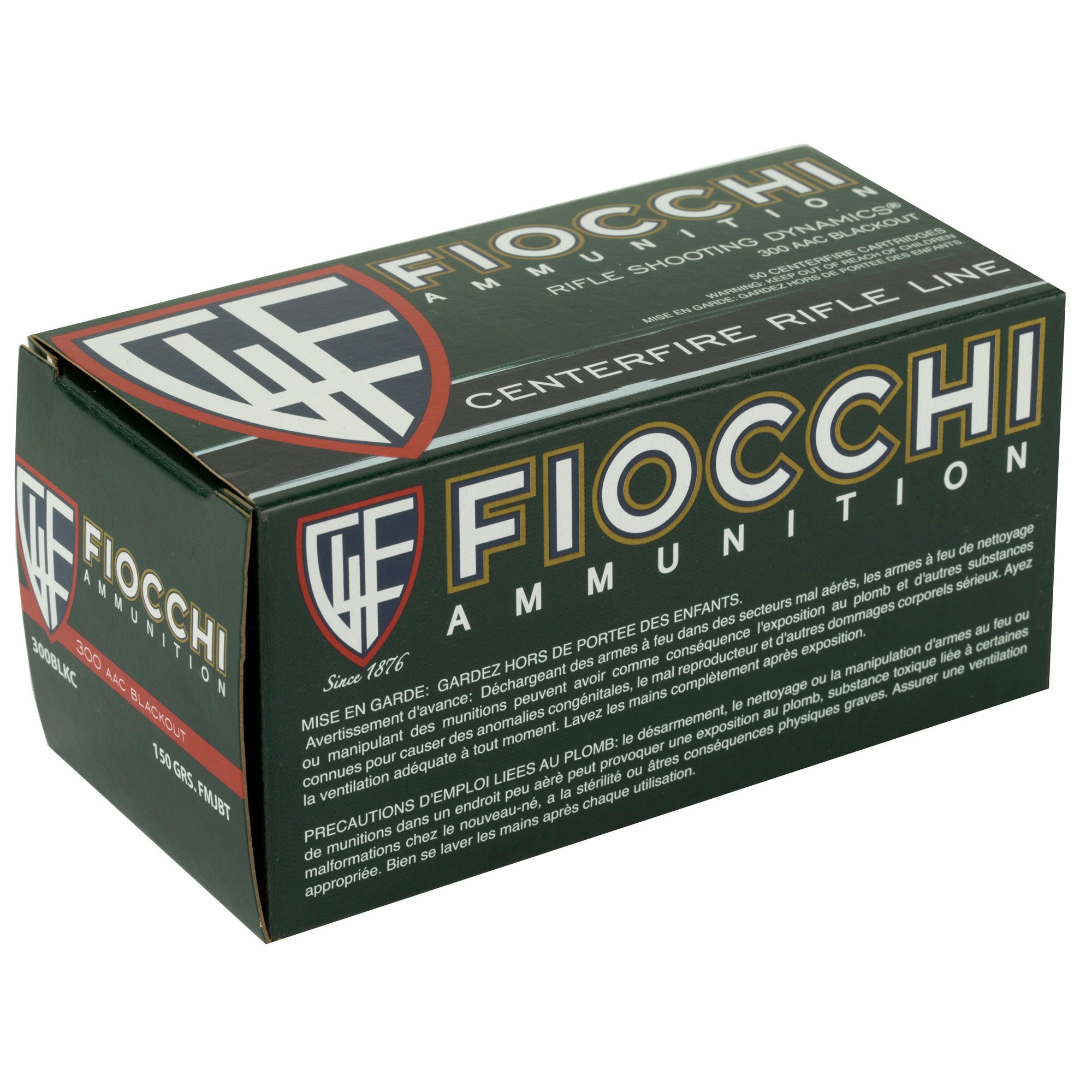 Fiocchi Ammunition 300 Blackout 150-Grain FMJBT Rifle Ammo, 50 Rounds per Box