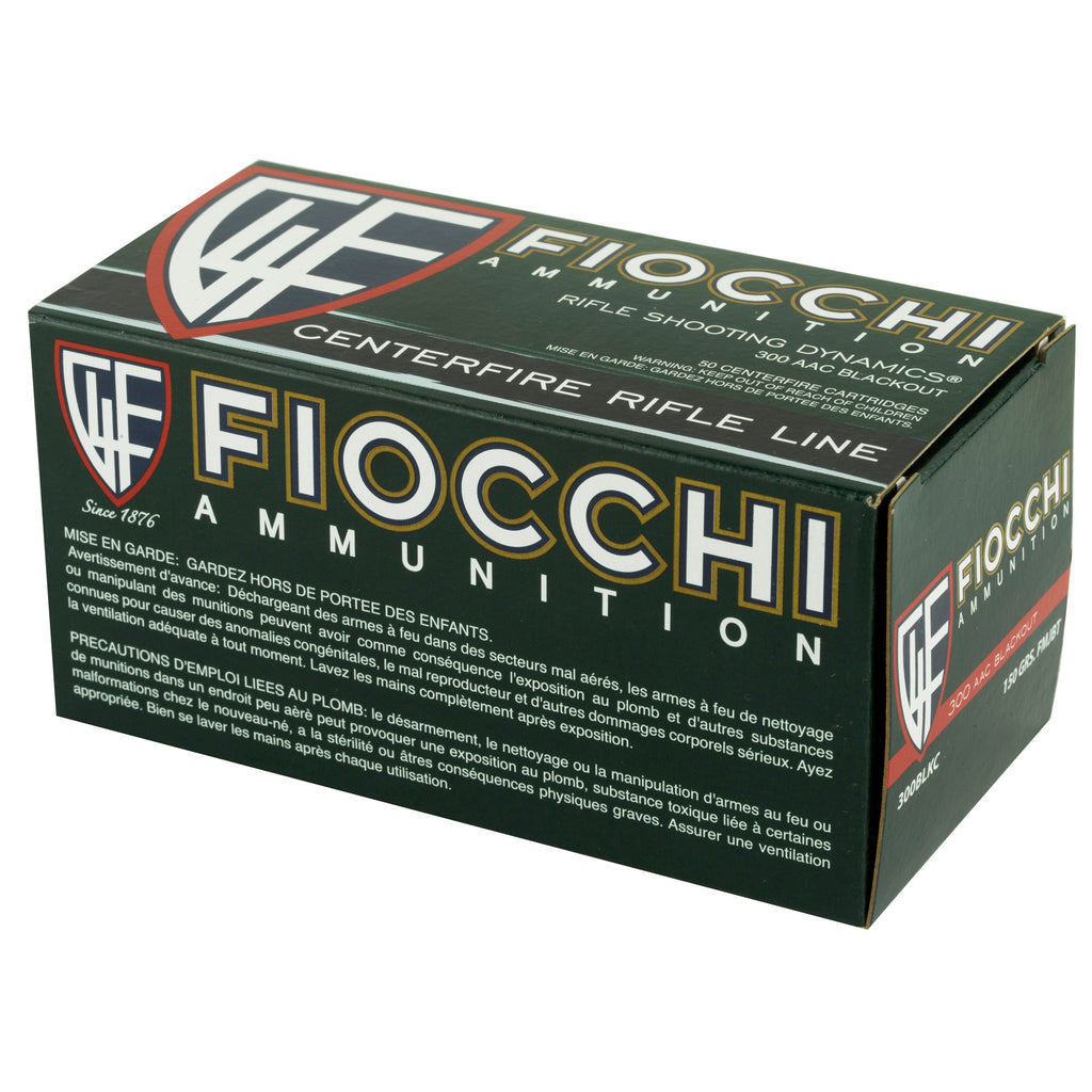 Fiocchi Ammunition 300 Blackout 150-Grain FMJBT Rifle Ammo, 50 Rounds per Box