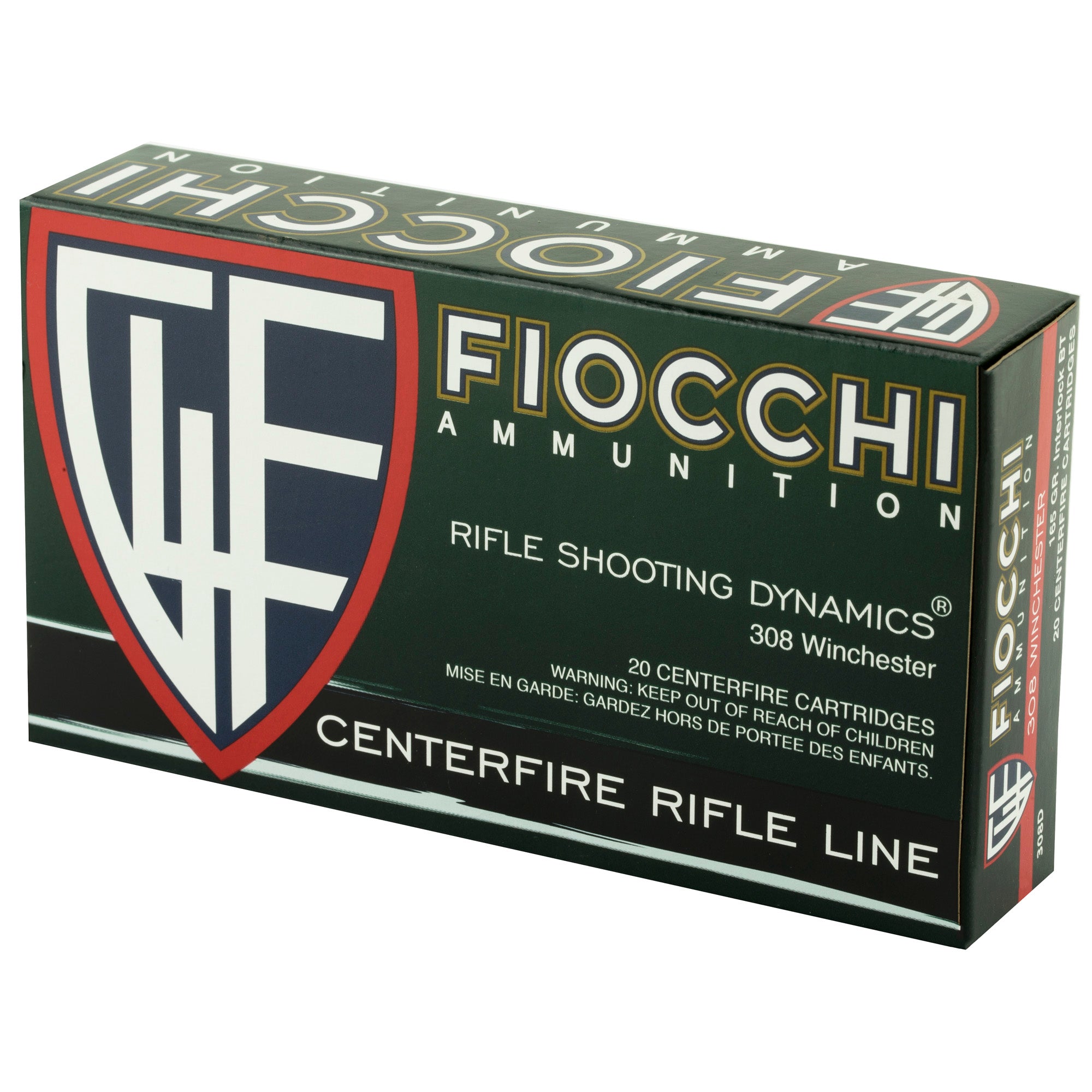 Fiocchi Ammunition 308 Winchester 165-Grain InterLock Rifle Ammo - 20 Rounds per Box