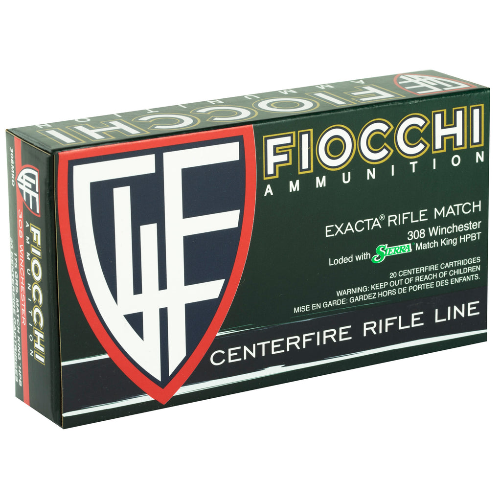 Fiocchi Ammunition 308 Winchester 175-Grain Boat Tail Hollow Point - 20 Rounds