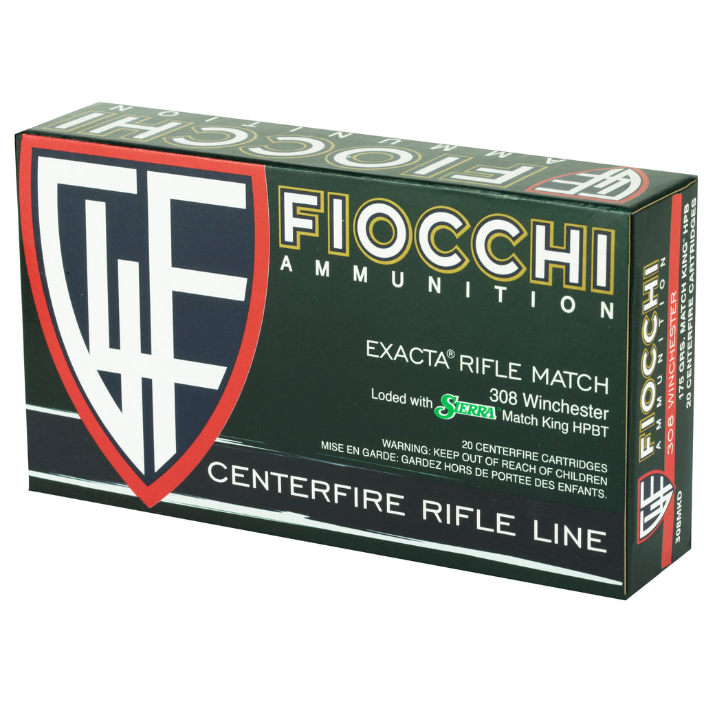 Fiocchi Ammunition 308 Winchester 175-Grain Boat Tail Hollow Point - 20 Rounds