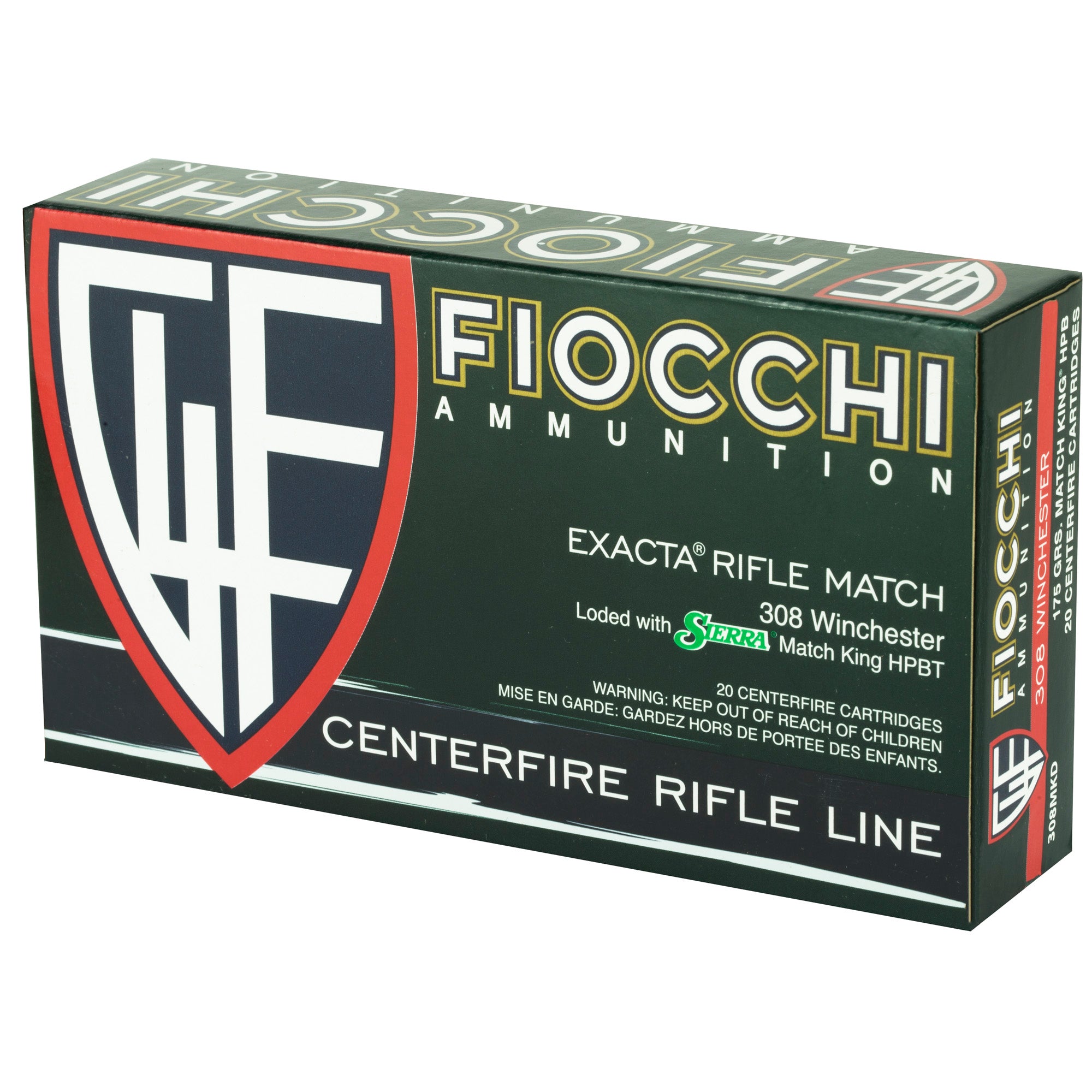 Fiocchi Ammunition 308 Winchester 175-Grain Boat Tail Hollow Point - 20 Rounds