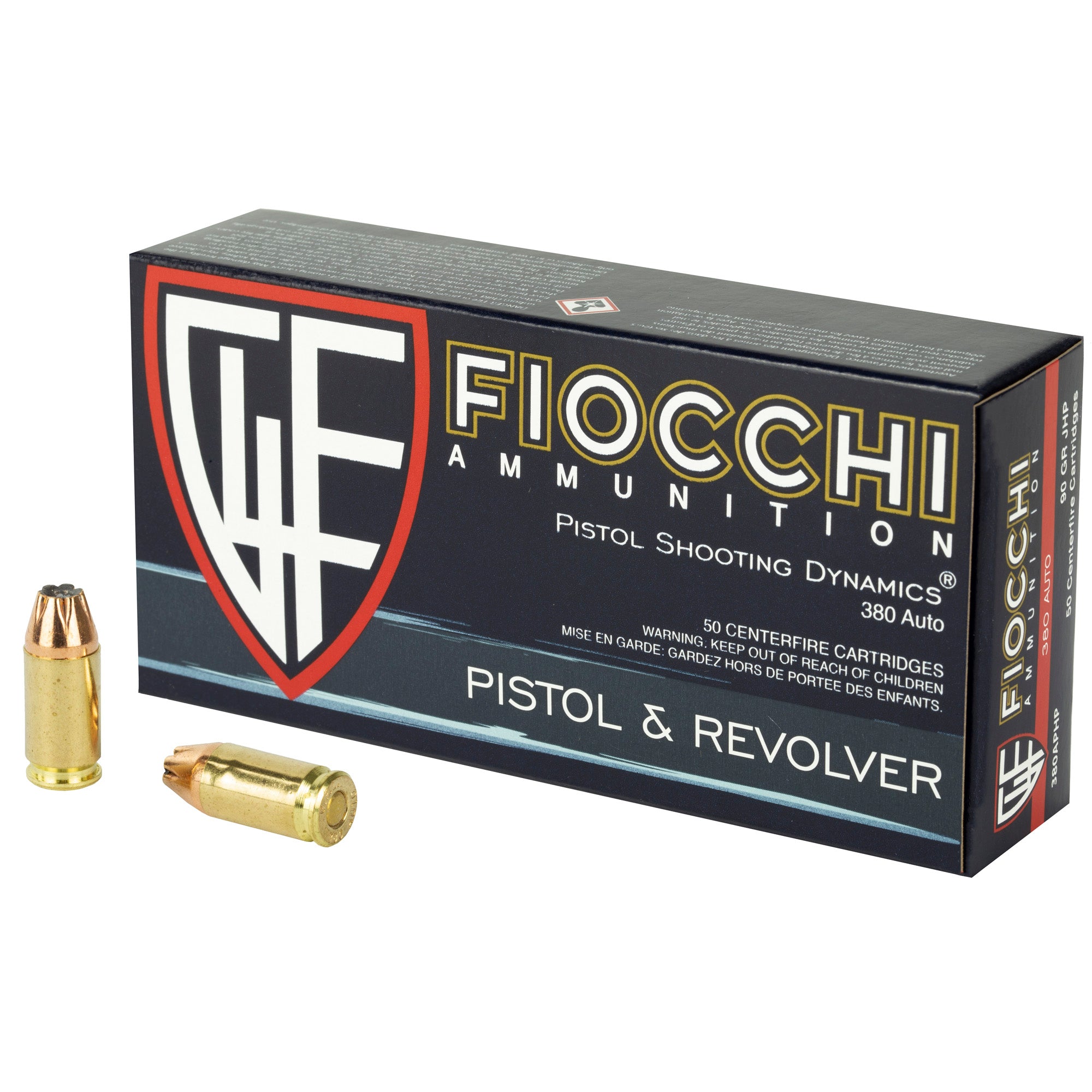 Fiocchi Ammunition 380 ACP 90-Grain Hollow Point Centerfire Pistol Cartridges