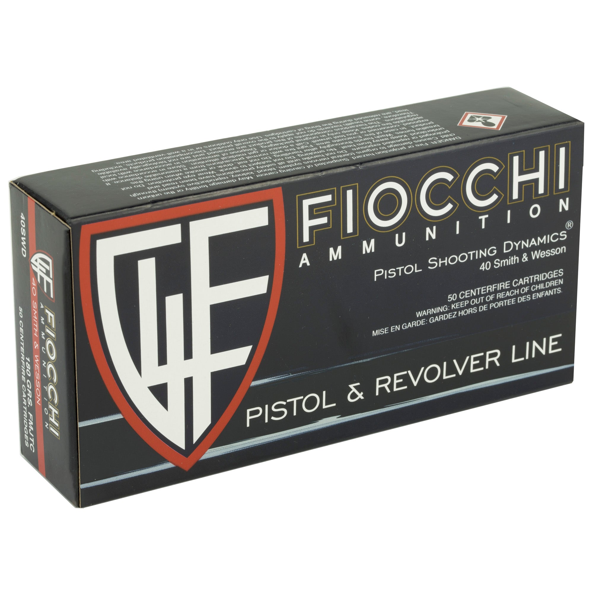 Fiocchi Ammunition 40 S&W 180 Grain FMJ Centerfire Pistol Ammo