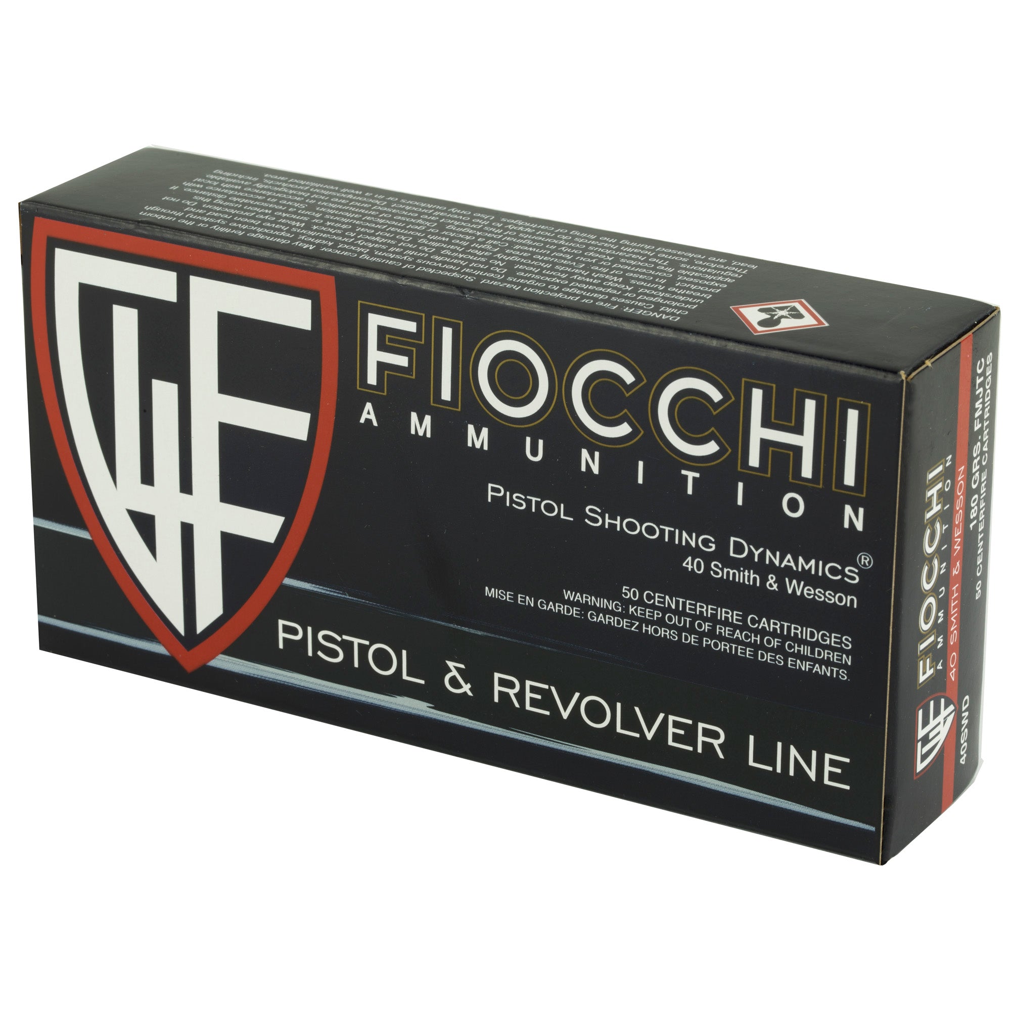 Fiocchi Ammunition 40 S&W 180 Grain FMJ Centerfire Pistol Ammo