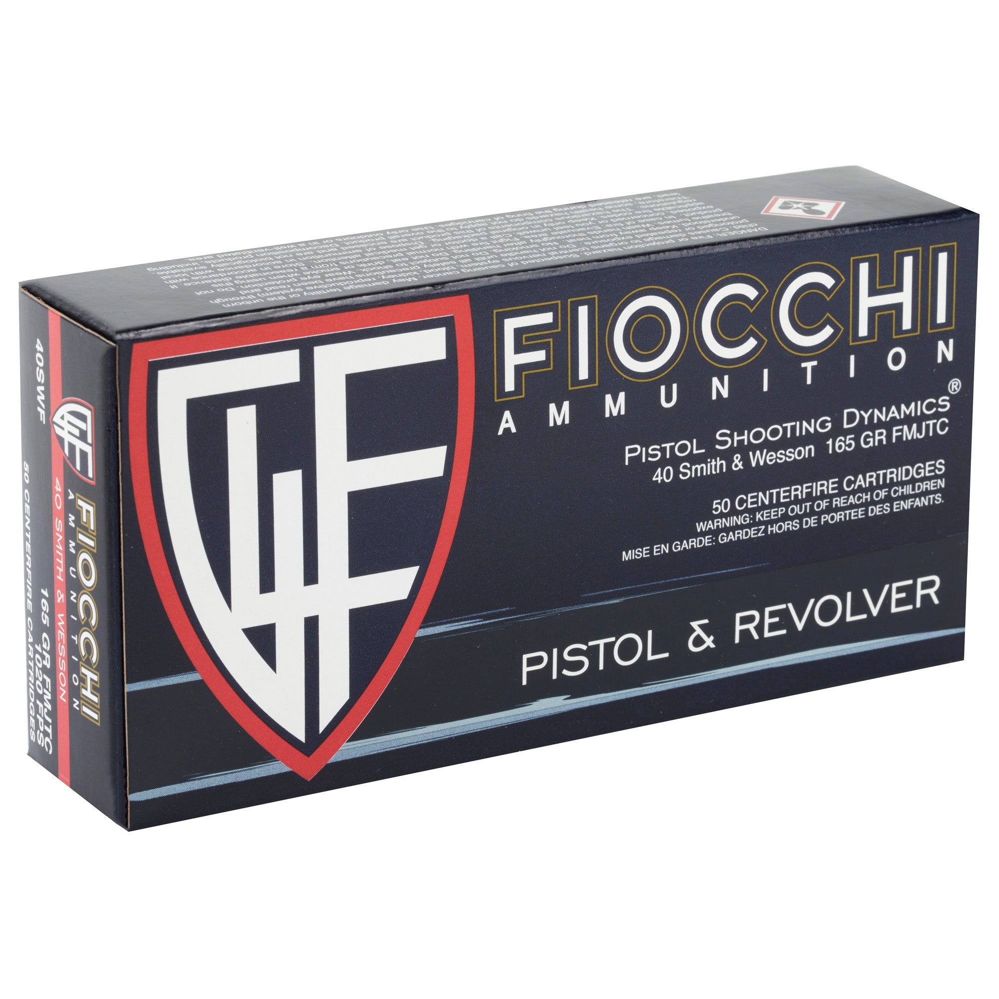 Fiocchi Ammunition 40 S&W Full Metal Jacket 165 Grain – Reliable Range & Target Ammo