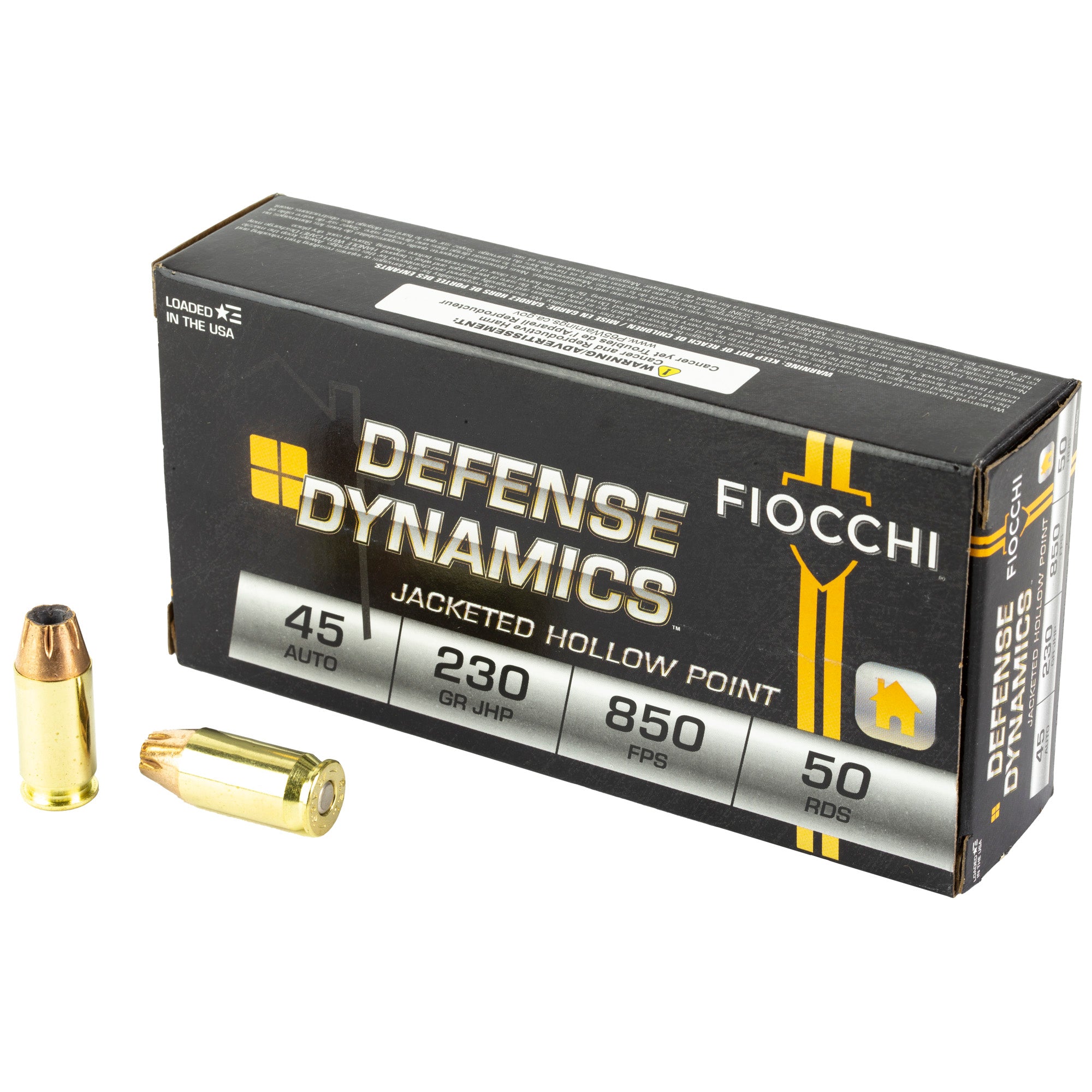 Fiocchi Ammunition 45ACP 230-Grain Hollow Point Cartridges - Pack of 50 / Case of 500