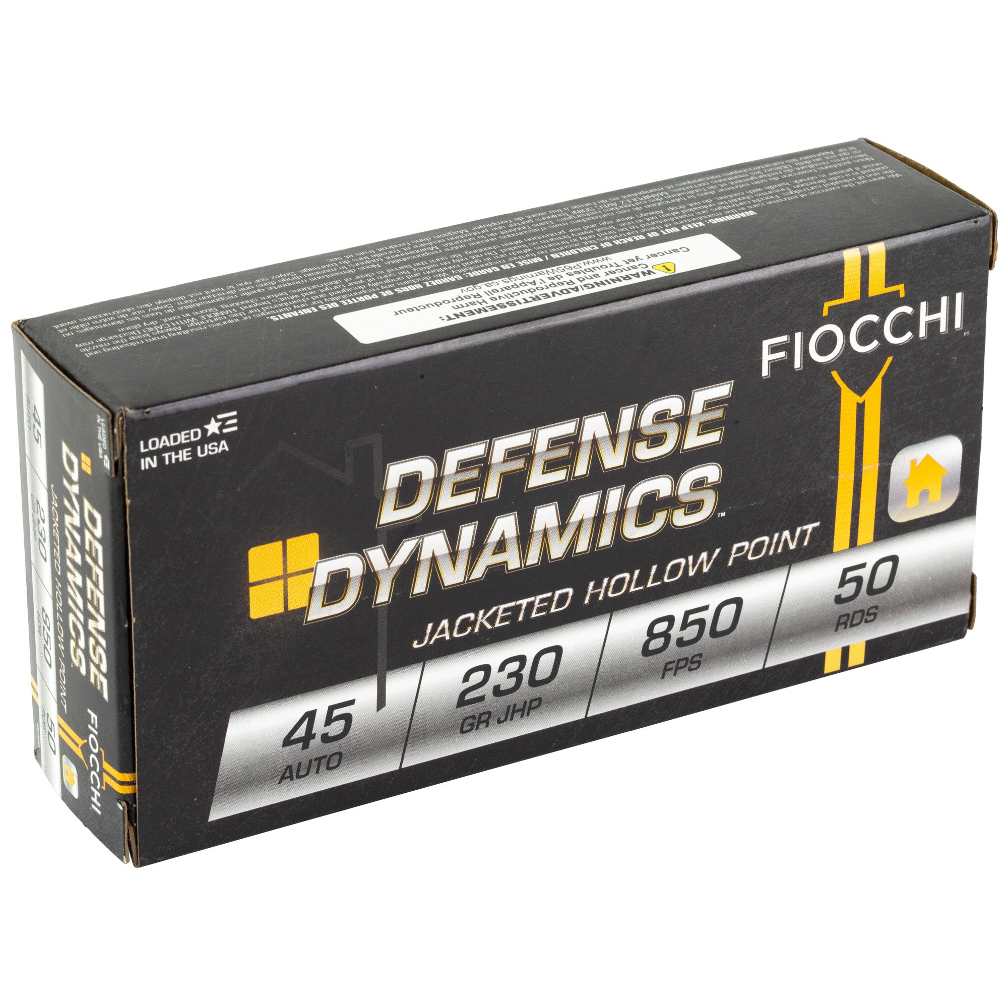 Fiocchi Ammunition 45ACP 230-Grain Hollow Point Cartridges - Pack of 50 / Case of 500