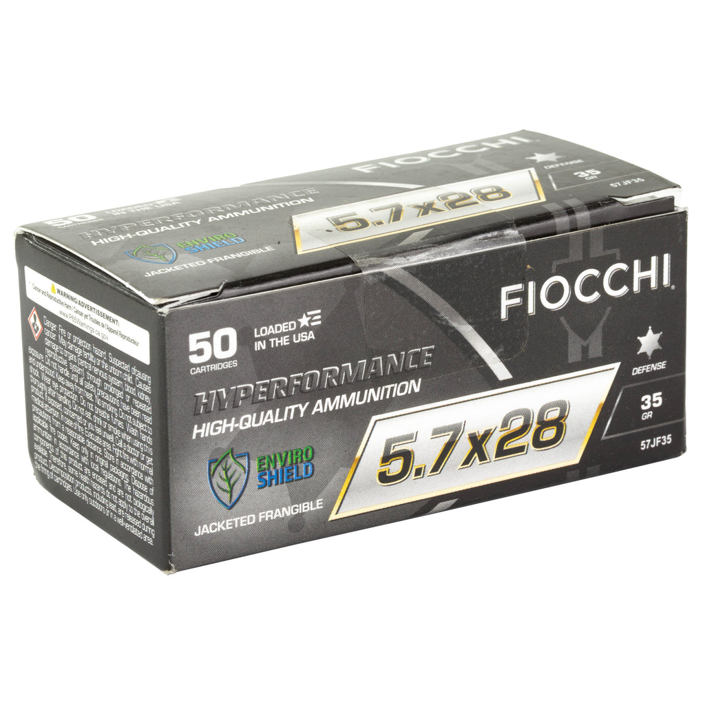 Fiocchi Ammunition Hyperformance 5.7x28mm Frangible Cartridge – 35 Grain Copper Core with Polymer Tip