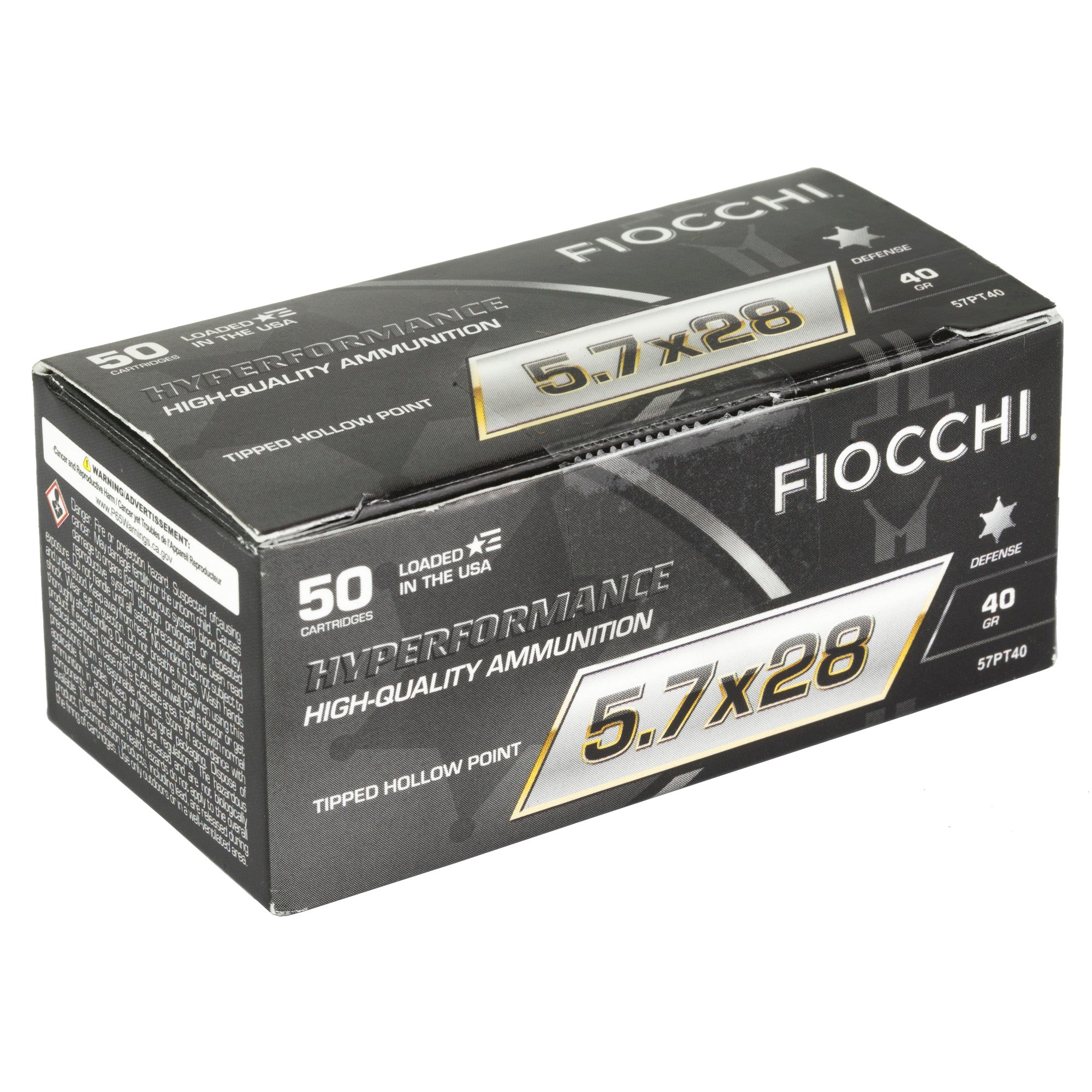 Fiocchi Ammunition Hyperformance 5.7x28mm 40-Grain Hollow Point - 50 Rounds