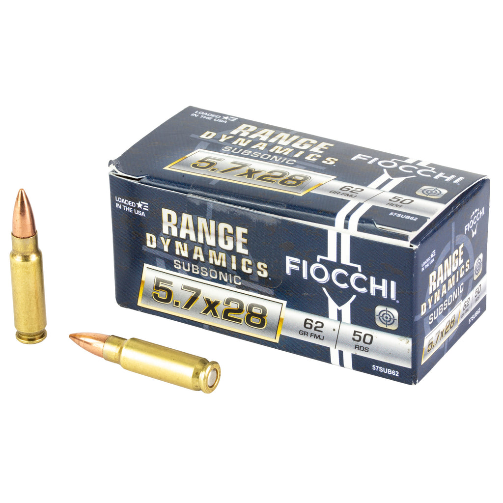 Fiocchi Range Dynamics 5.7x28mm 62-Grain FMJ Ammunition (50 Rounds per Box)