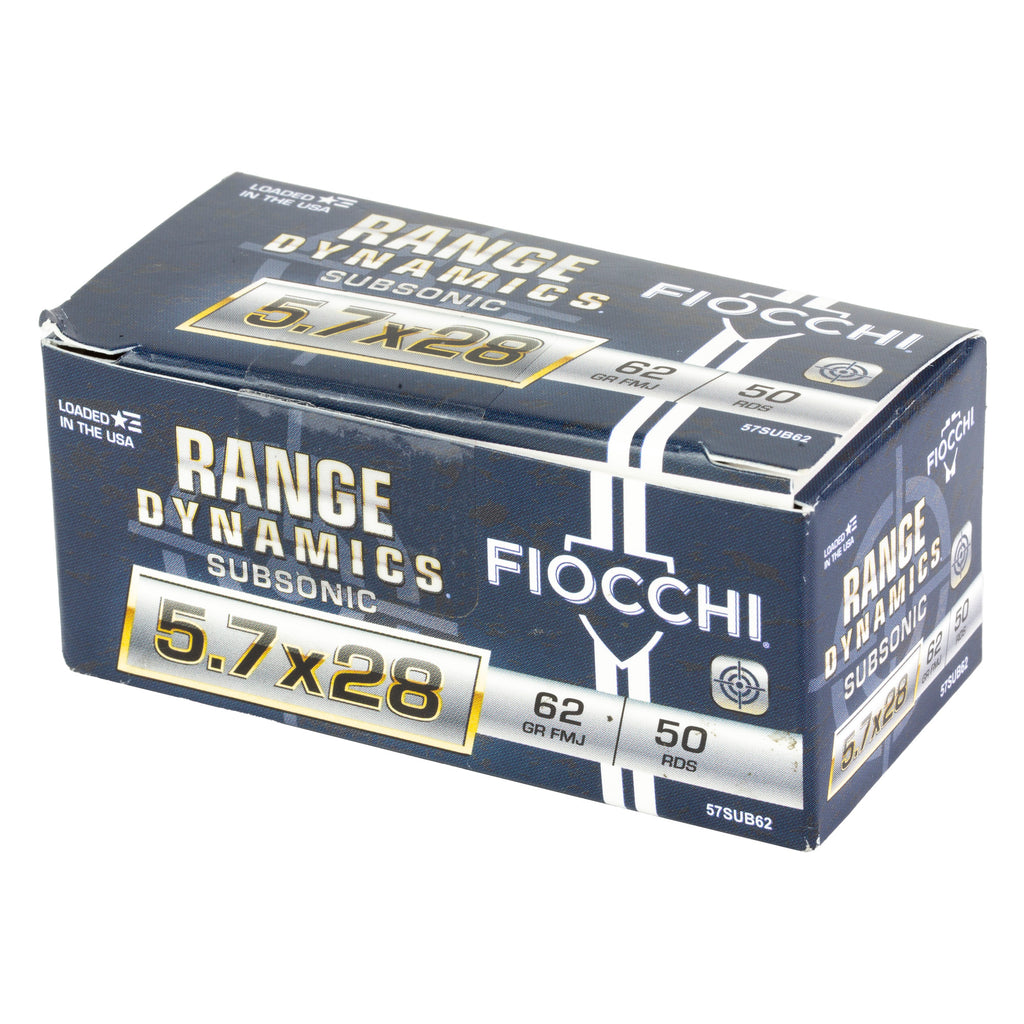 Fiocchi Range Dynamics 5.7x28mm 62-Grain FMJ Ammunition (50 Rounds per Box)